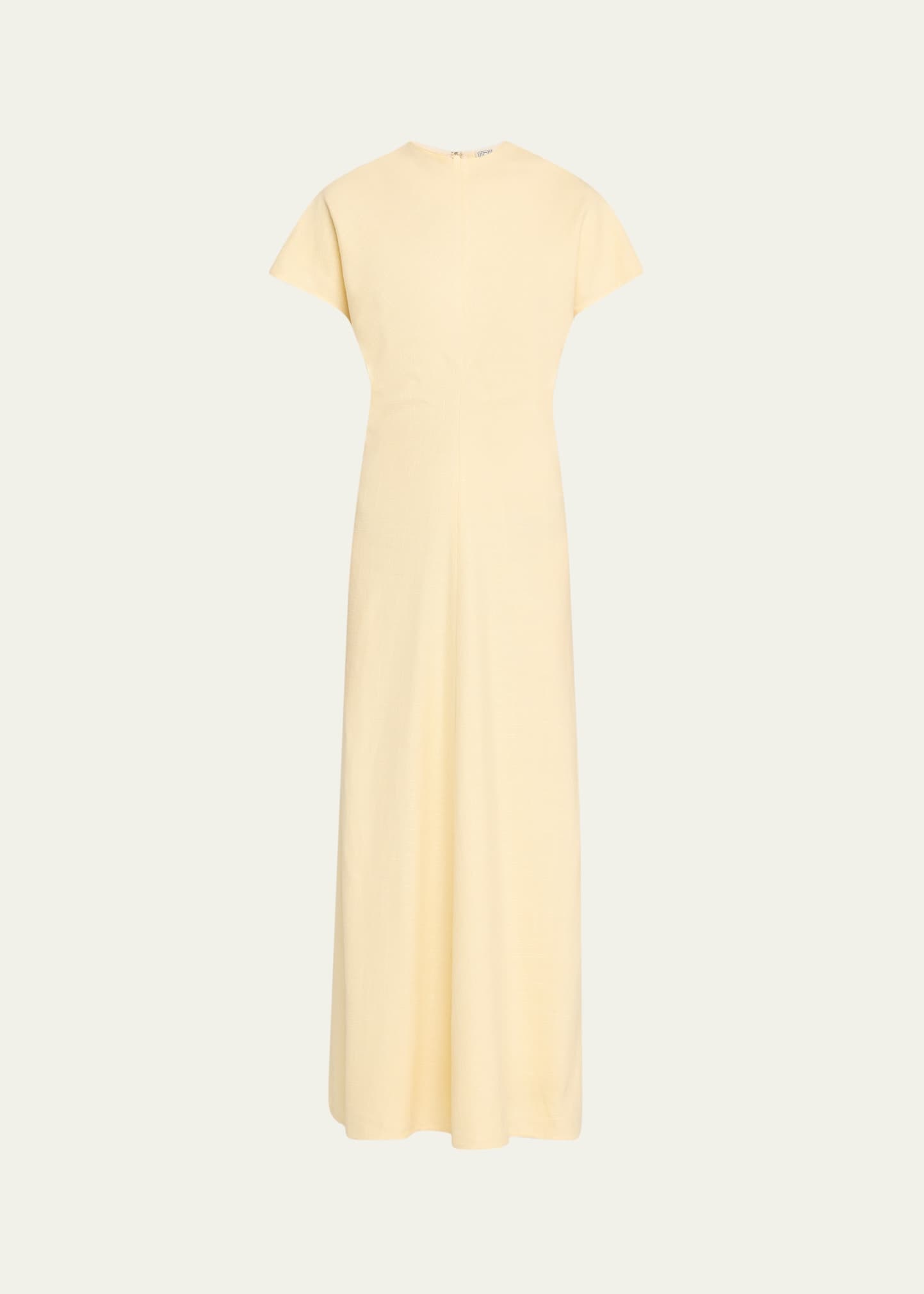 Slouch Waist Short-Sleeve Ankle Dress - 1