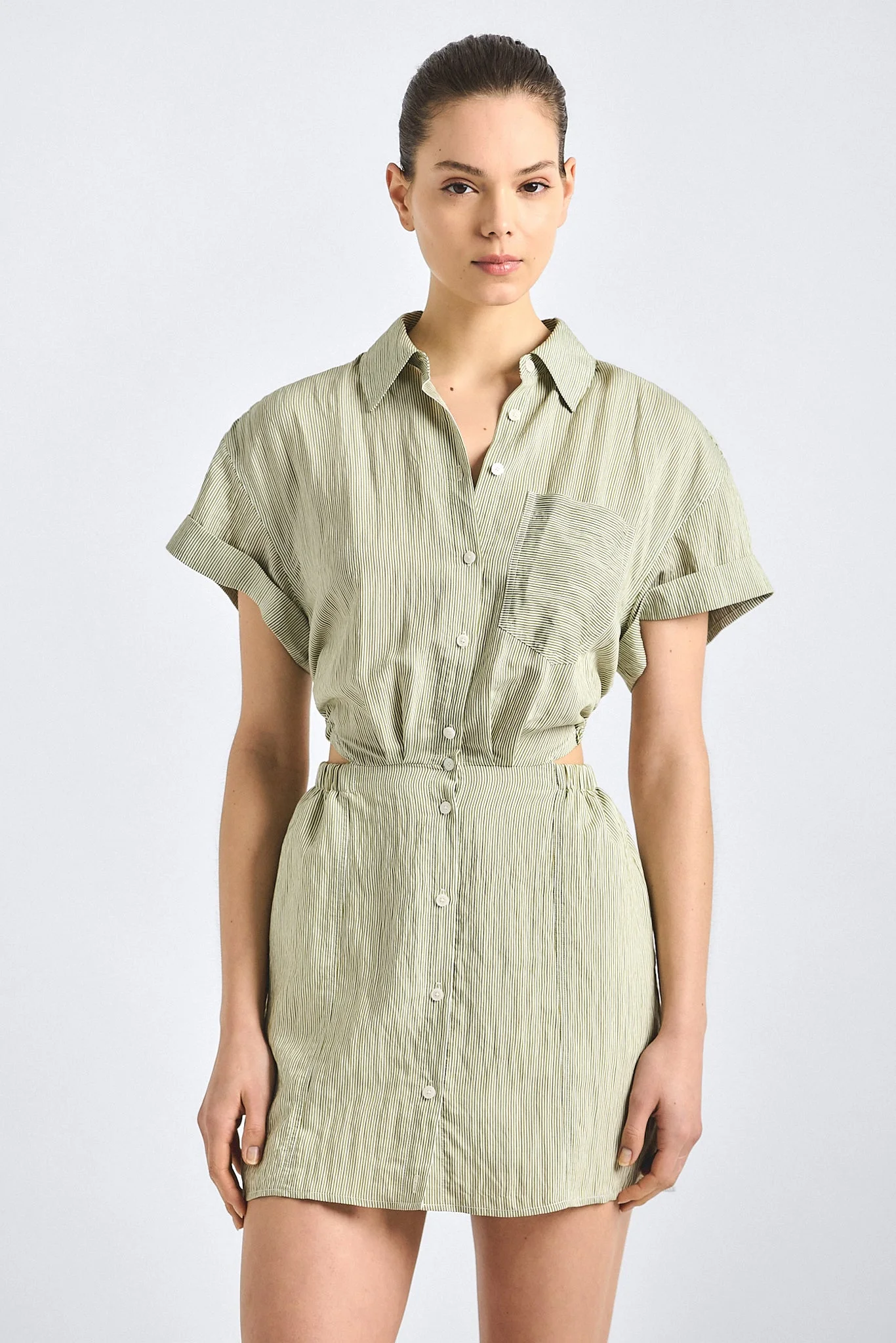 ALBA OPEN BACK SHIRT DRESS - 1
