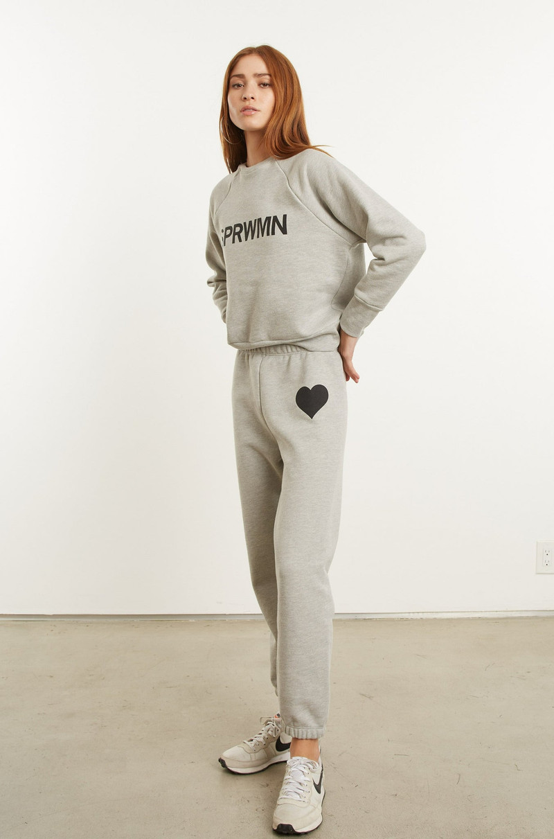 HEATHER GREY HEART SWEATPANTS 5