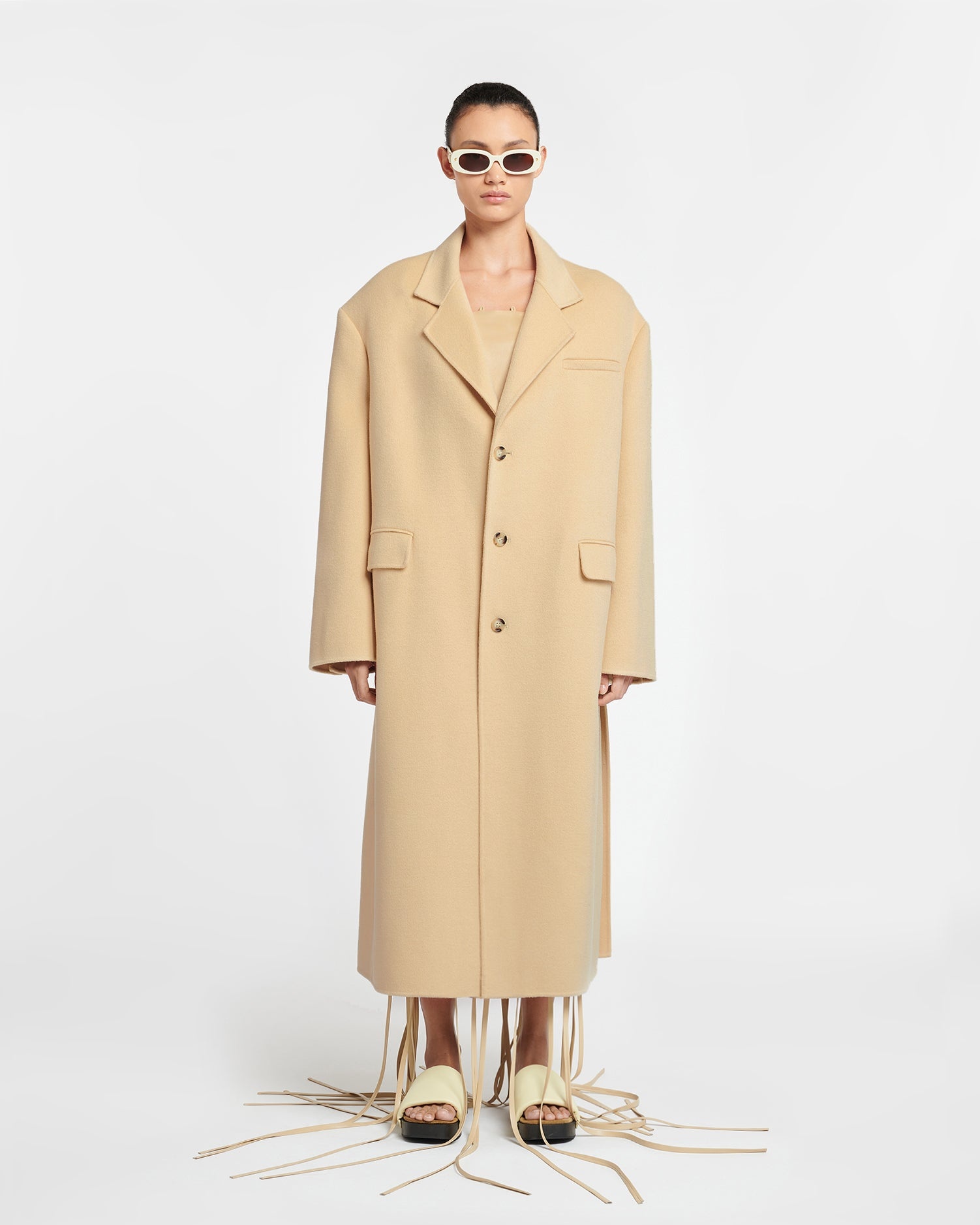 Double Wool And Silk Blend Coat - 2