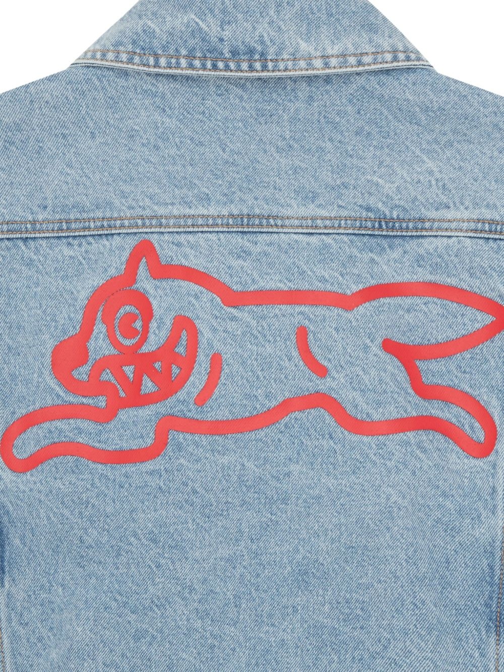 logo print denim jacket - 5