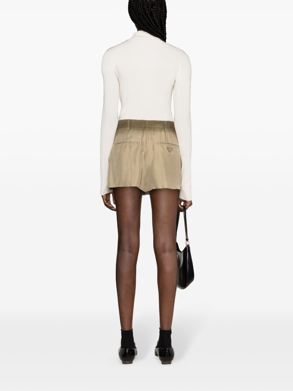 pleated silk shorts - 4