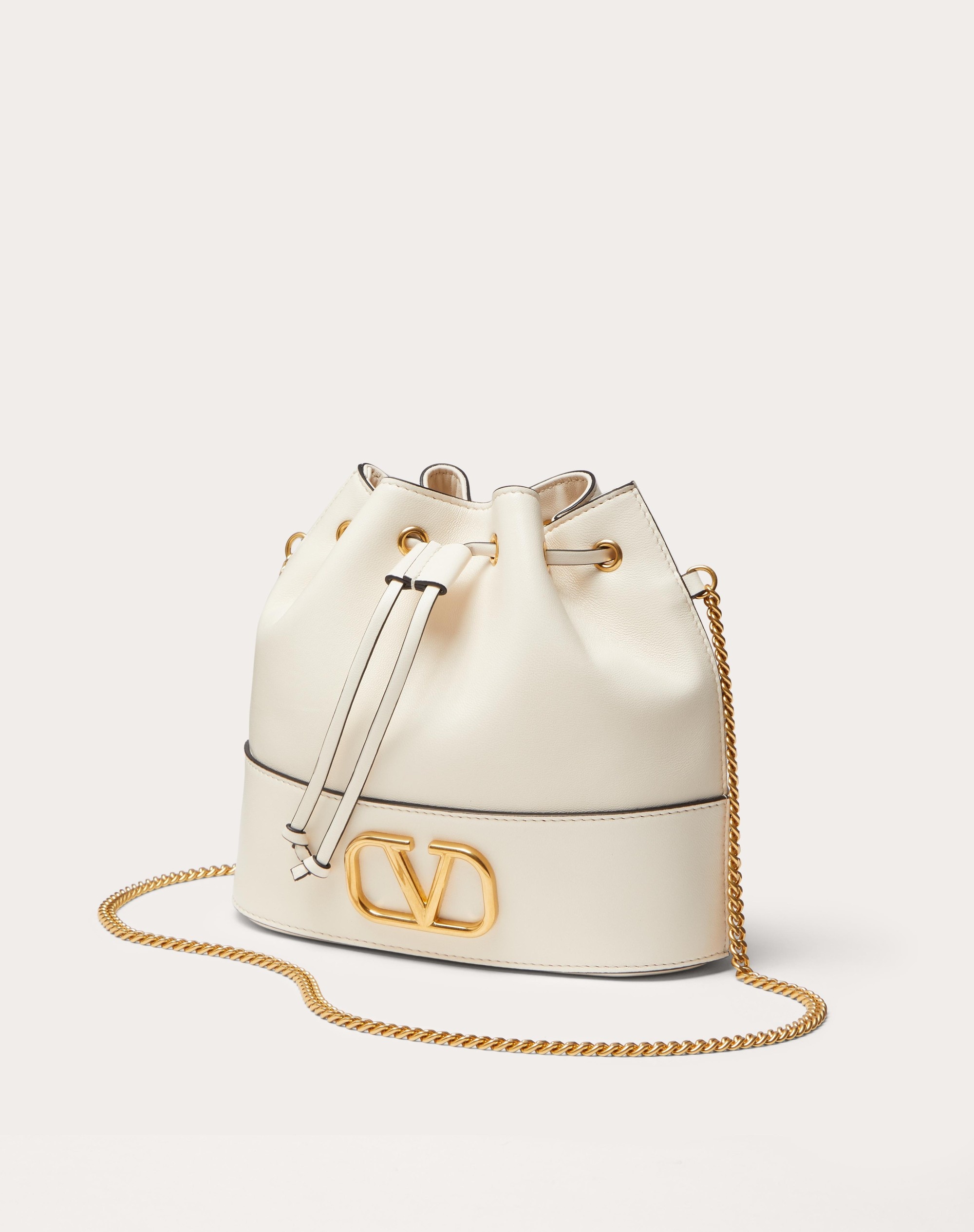 MINI BUCKET BAG IN NAPPA WITH VLOGO SIGNATURE CHAIN - 4