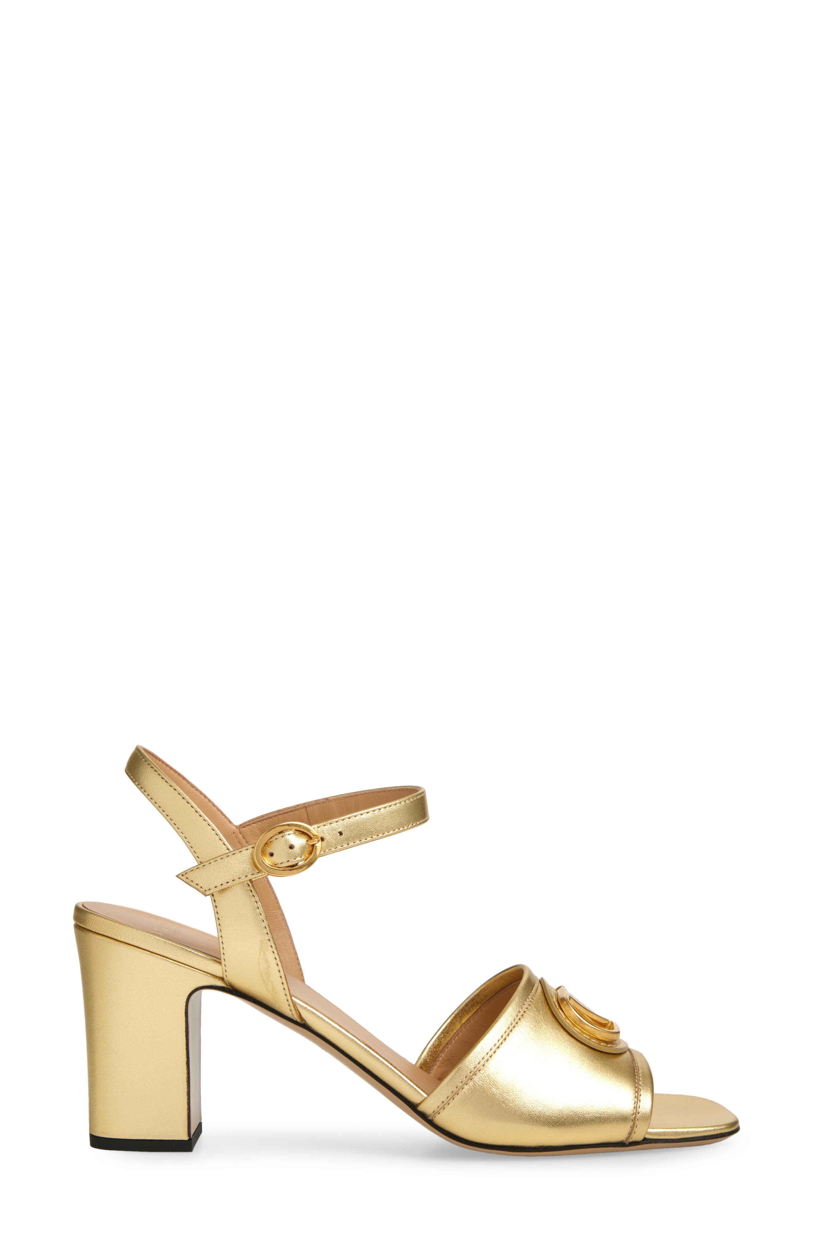 Valentino Garavani VLOGO Signature Metallic Leather Sandal in Antique Brass at Nordstrom - 3
