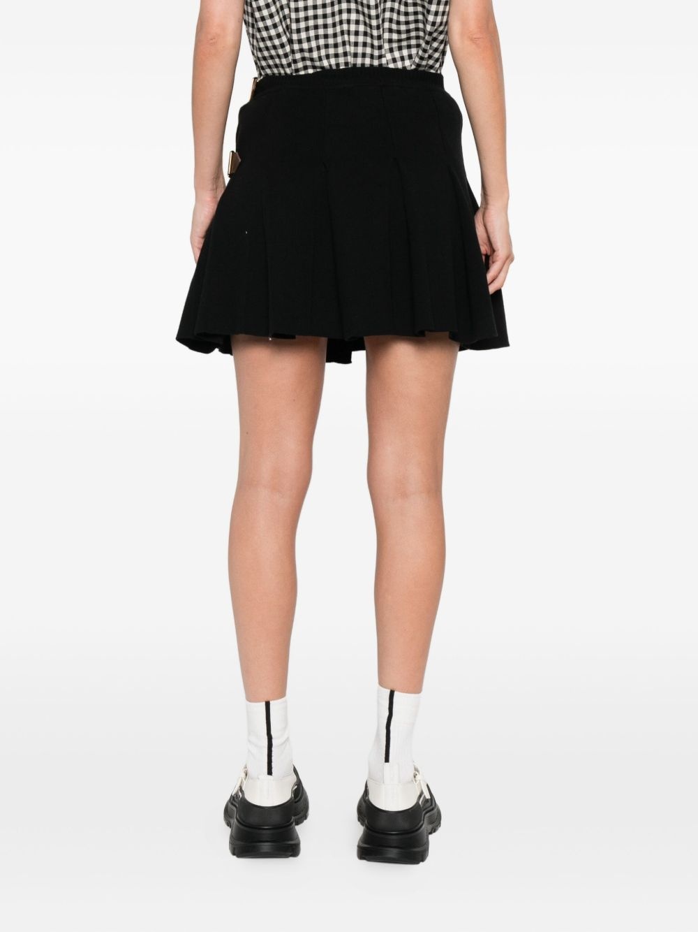 belted pleated mini skirt - 4