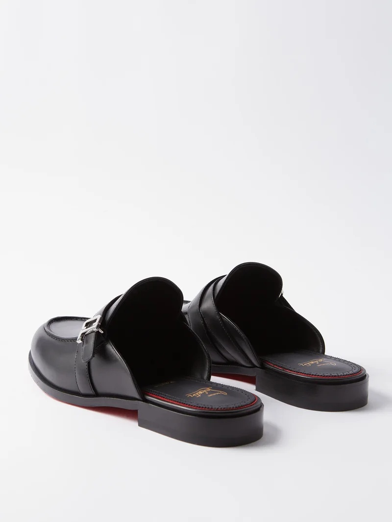 Muloman logo-plaque leather mules - 5
