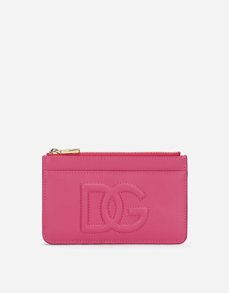 Medium calfskin card holder with DG logo 1