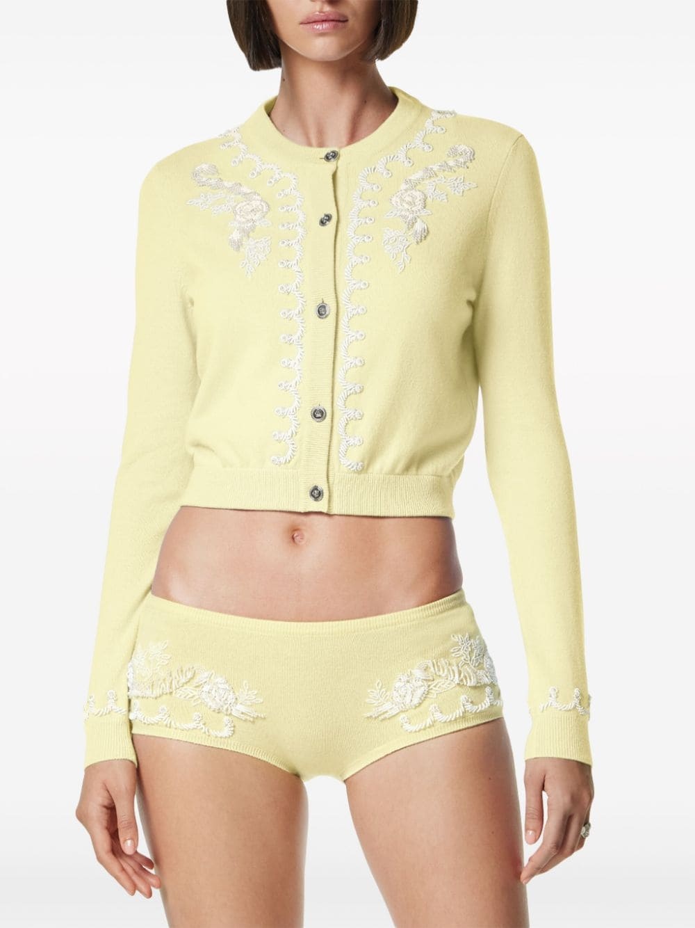 bead-embellished knit cardigan - 3