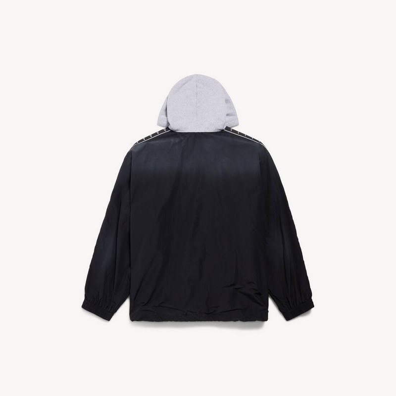 BALENCIAGA Men's Stripe Tracksuit Jacket Large Fit in Black/grey outlook