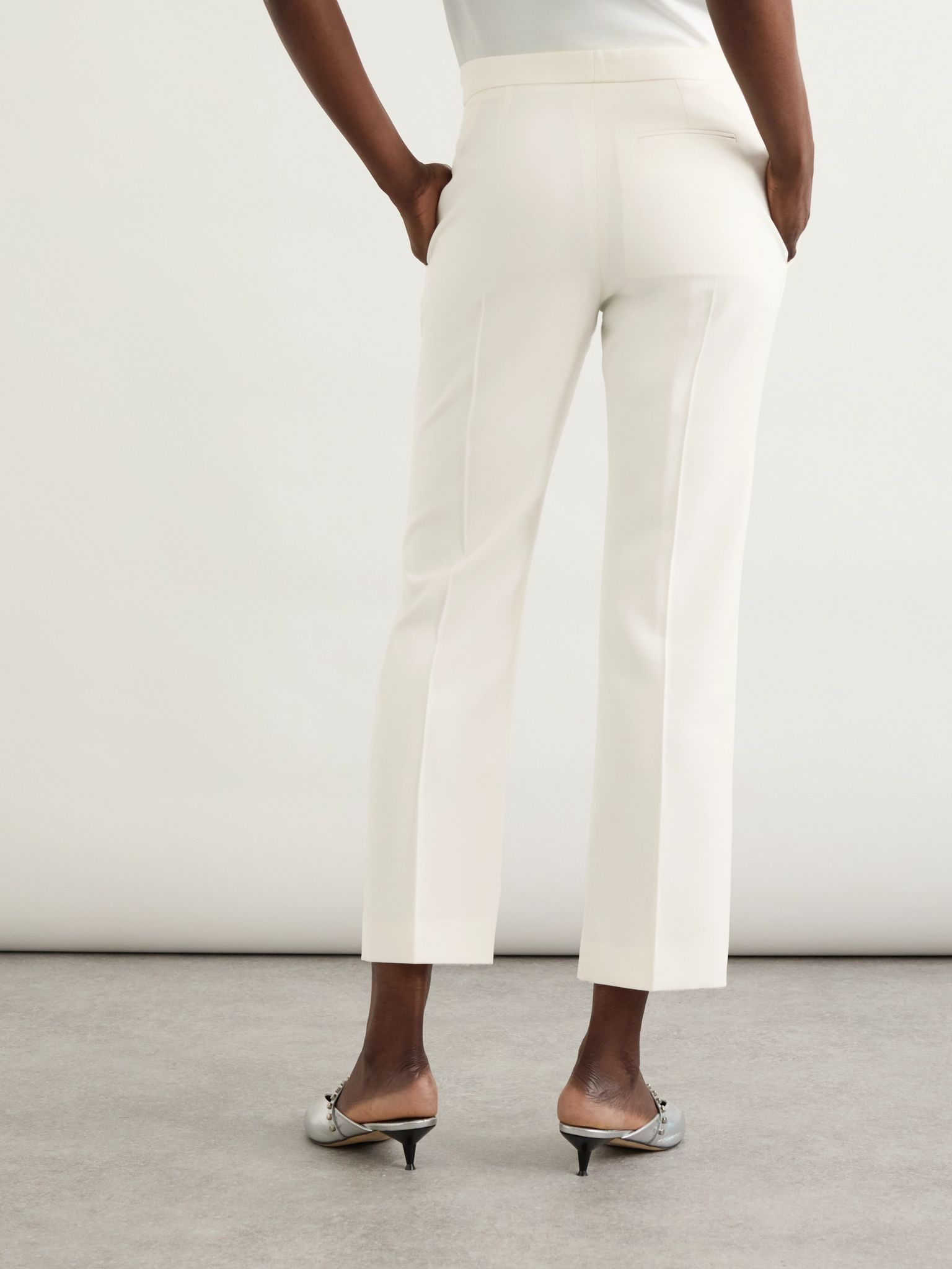 Wool-canvas tapered pants White - 3