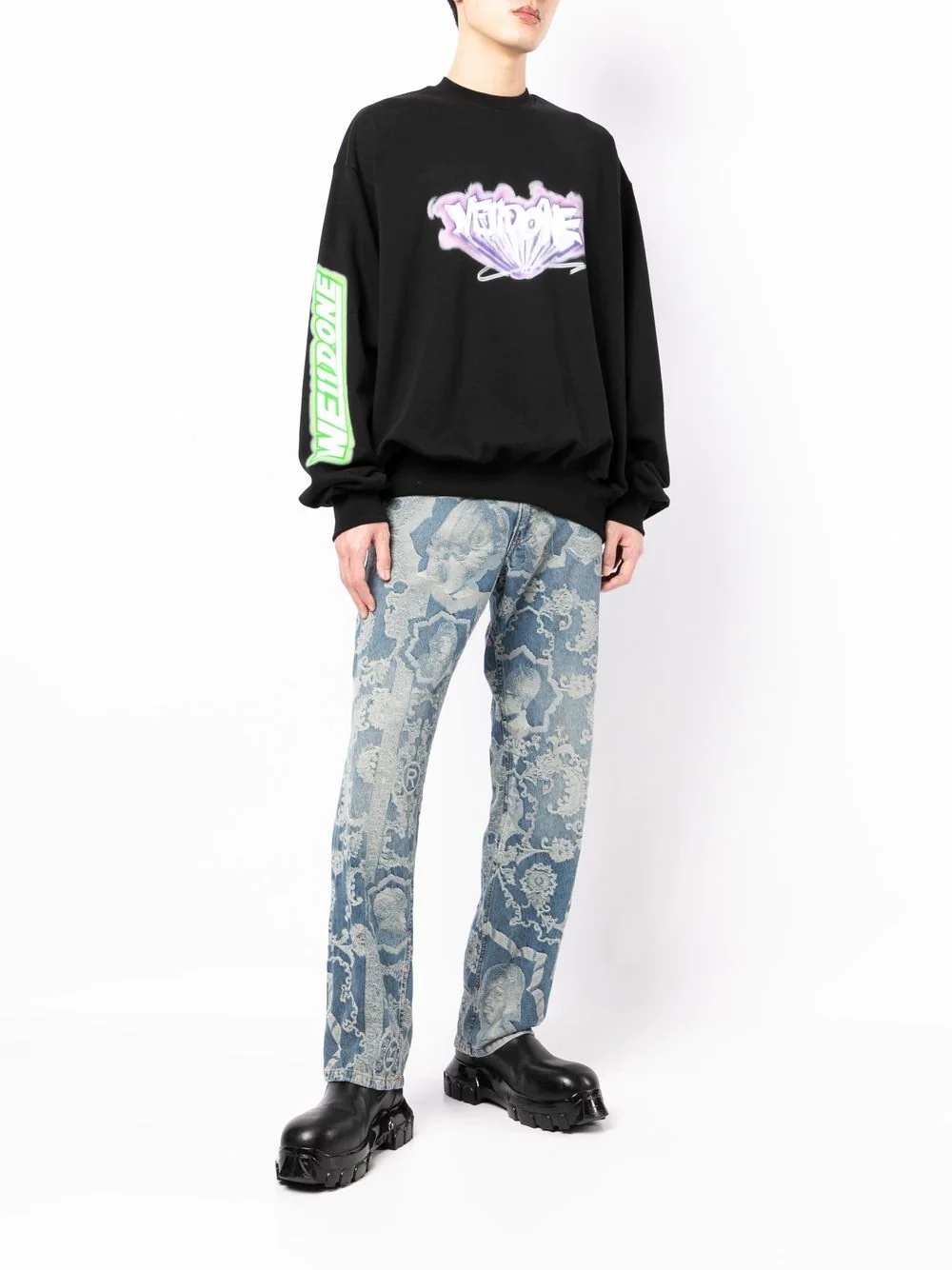 graffiti logo-print sweatshirt - 2