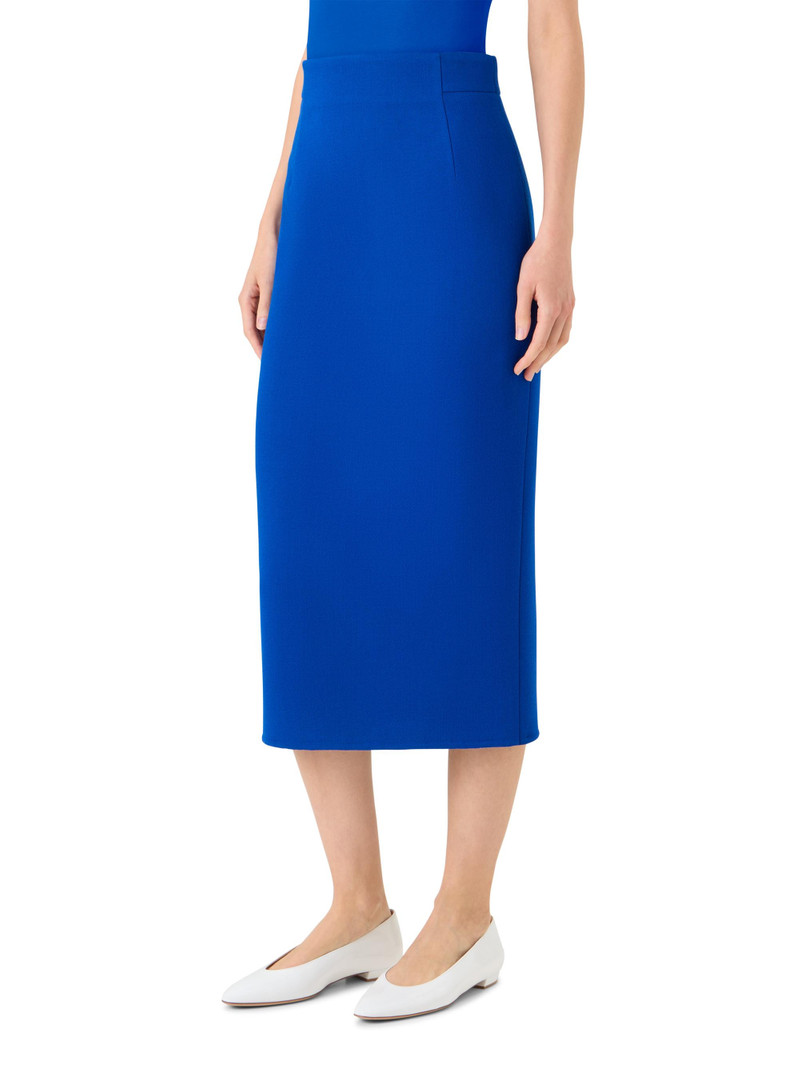 Women's Wool-Blend Crepe Pencil Skirt - Lapis Blue 4