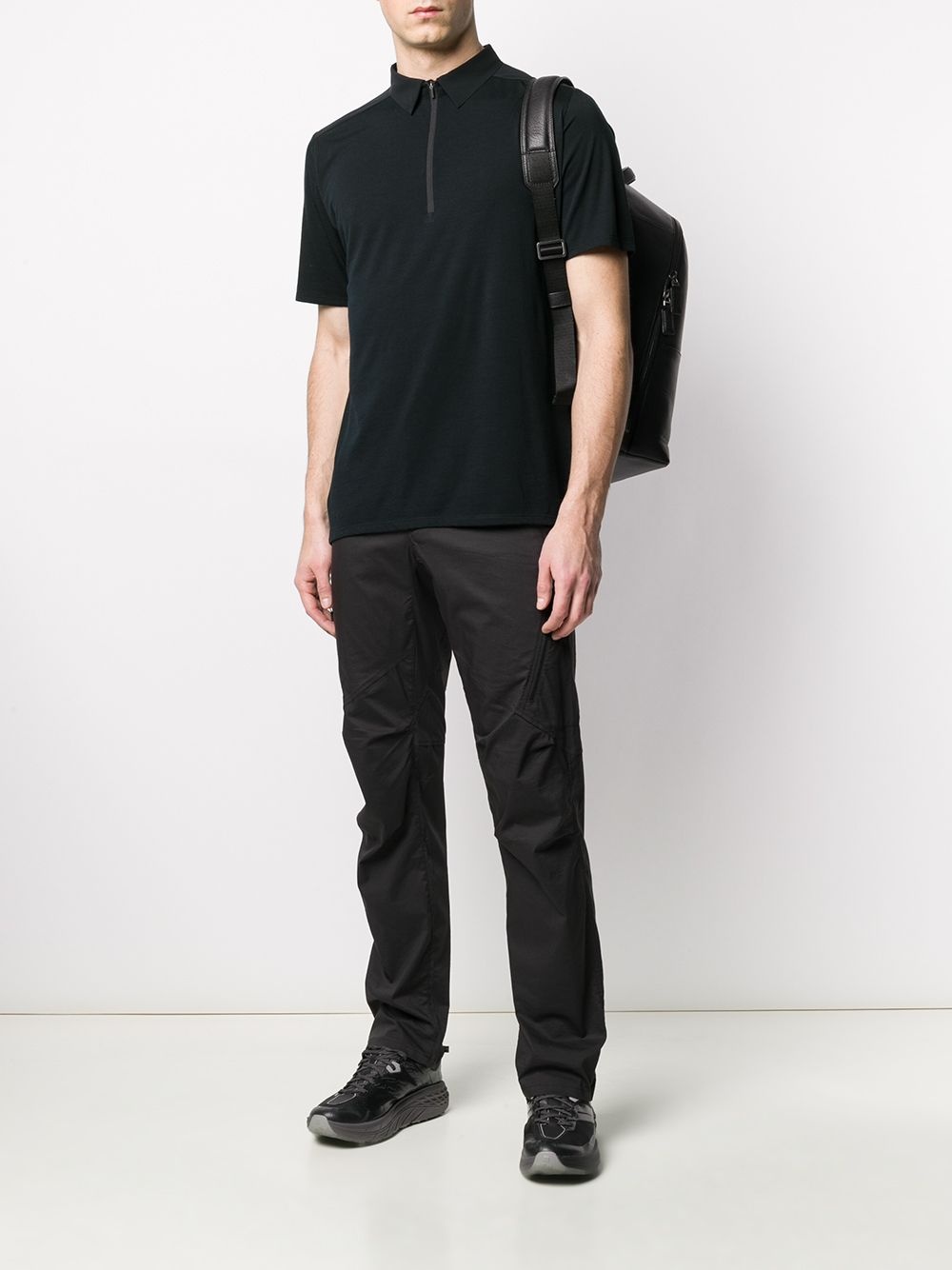 zipped collar polo shirt - 2