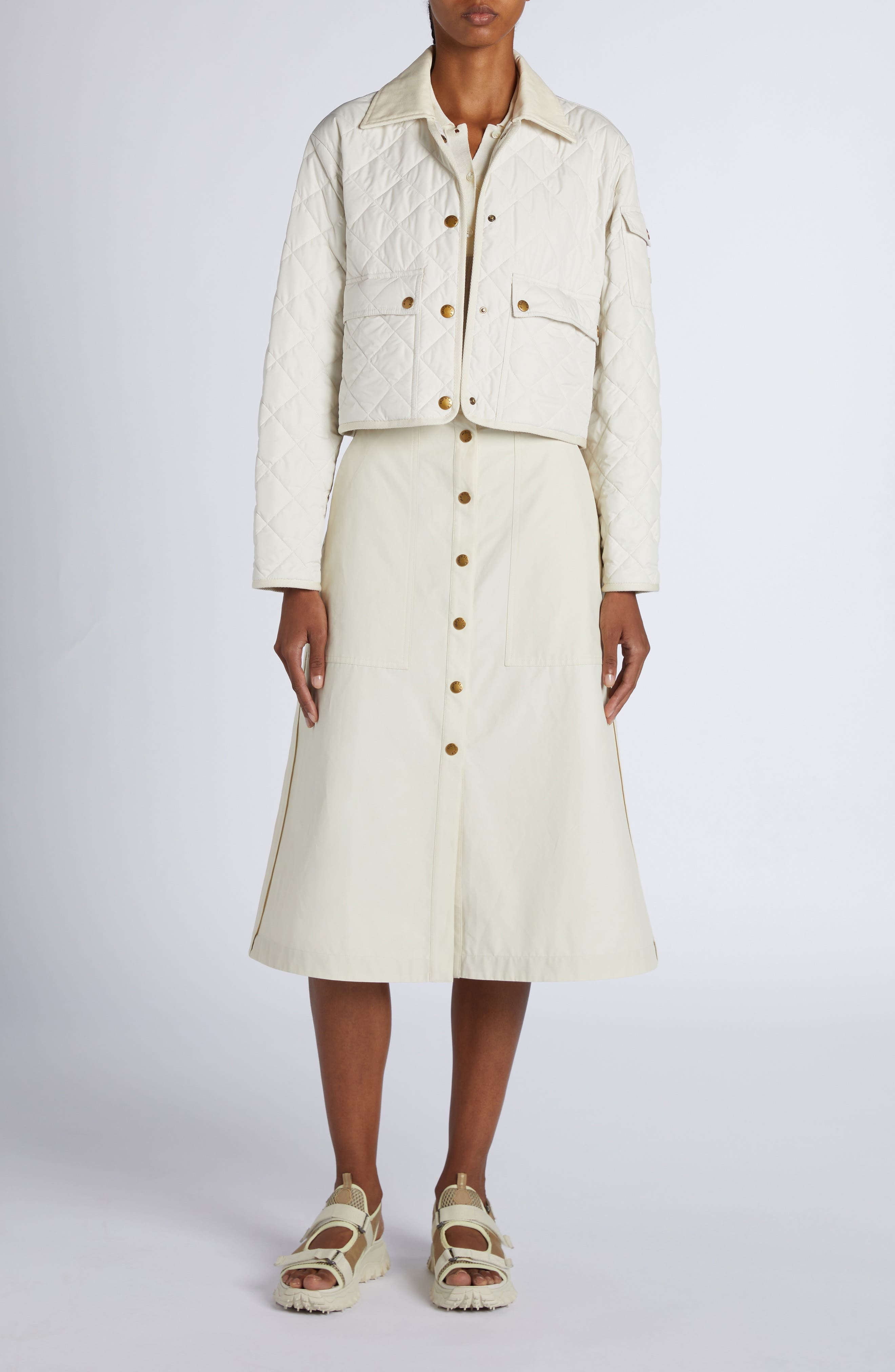 Moncler Chitre Diamond Quilted Jacket in White at Nordstrom - 2