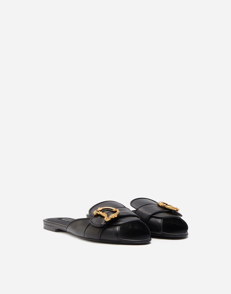 Nappa leather sliders with baroque D&G logo - 2