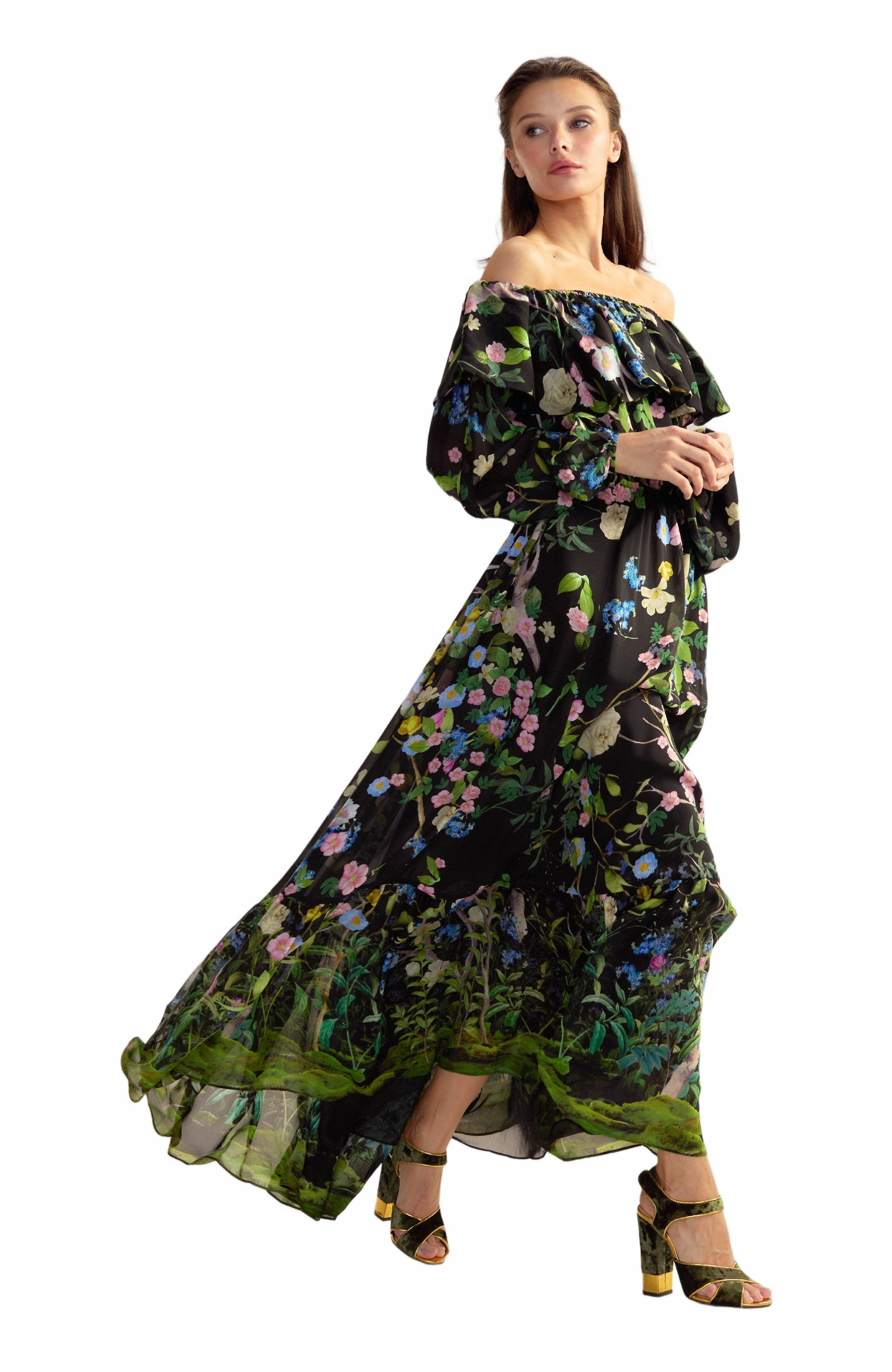 Cynthia Rowley Ophelia Dress in Black Floral at Nordstrom - 1