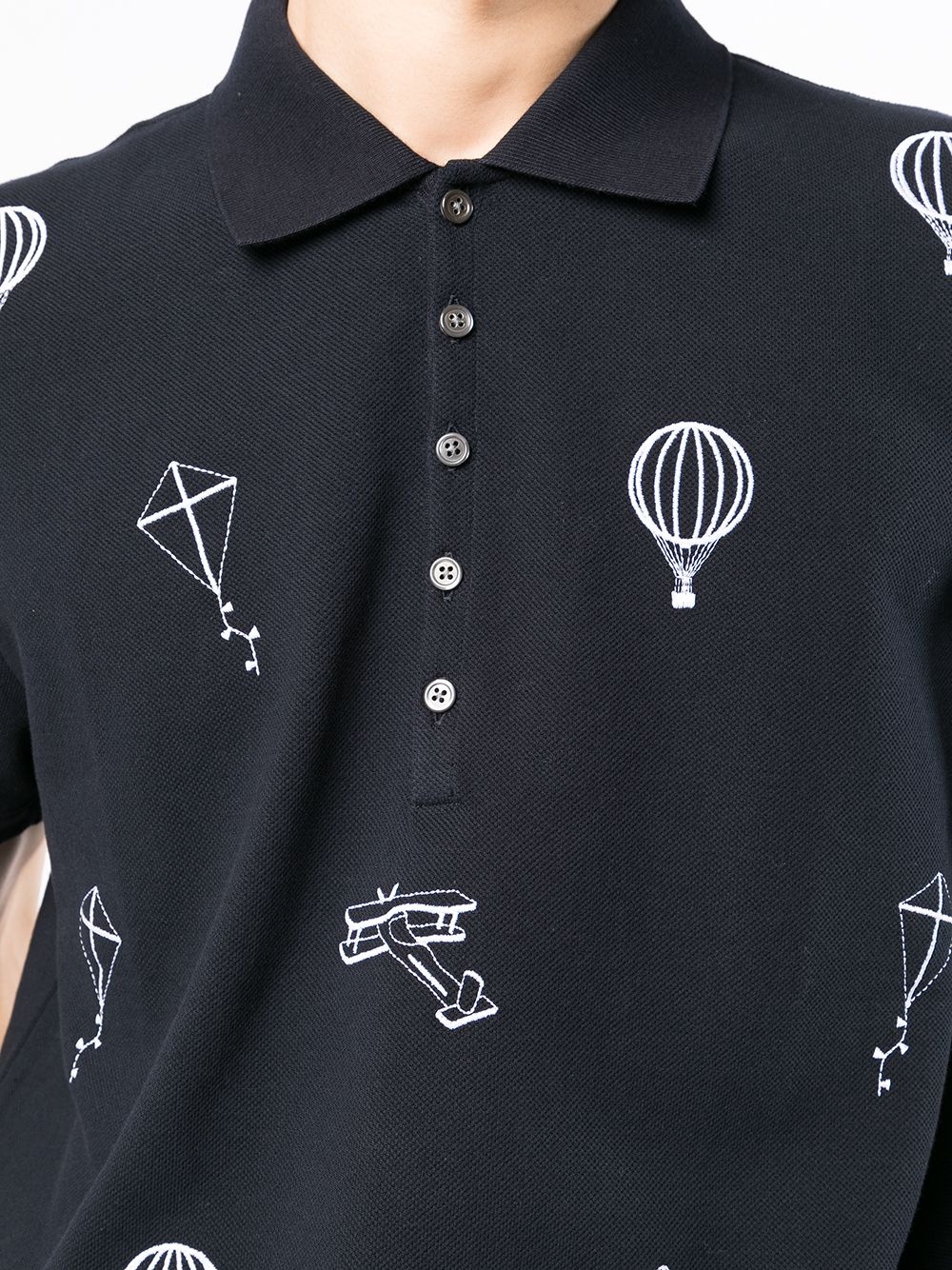 embroidered motif polo shirt - 5