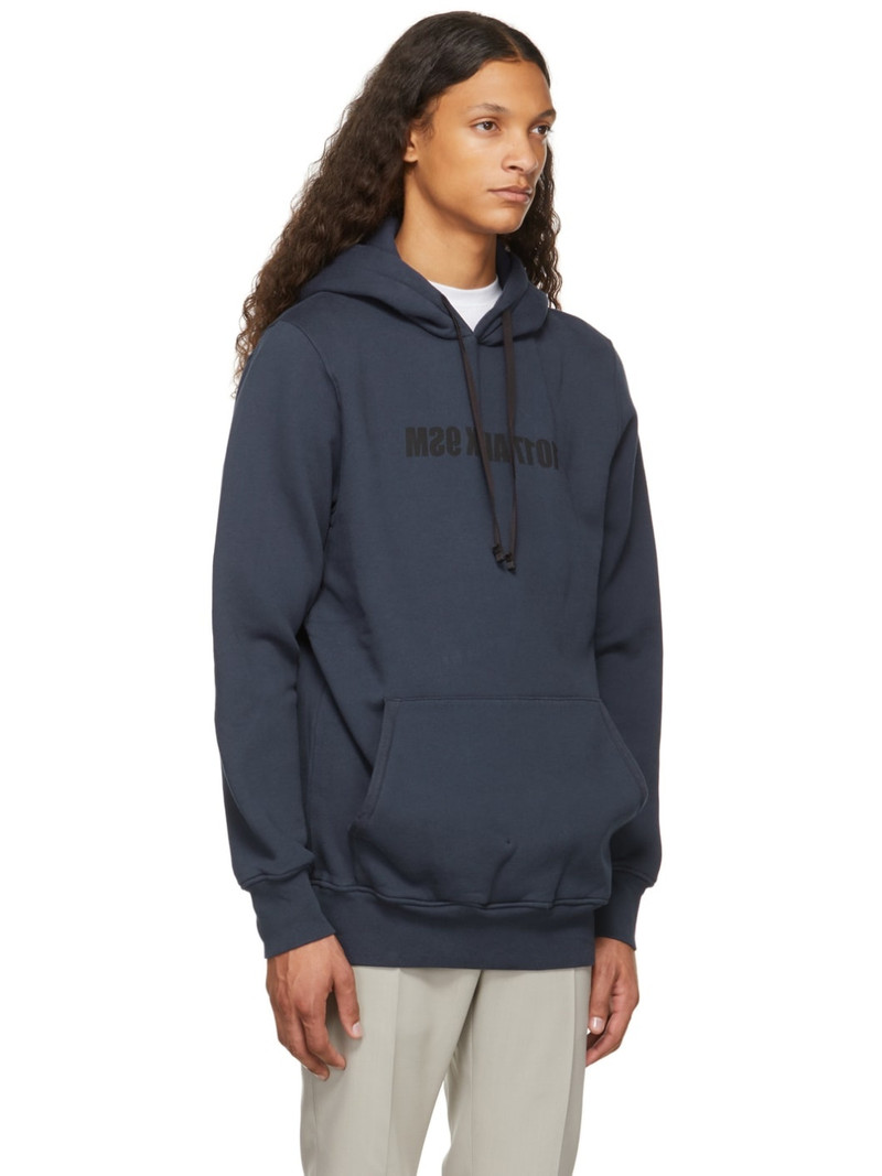 Blue Cotton-Blend Fleece Hoodie 2