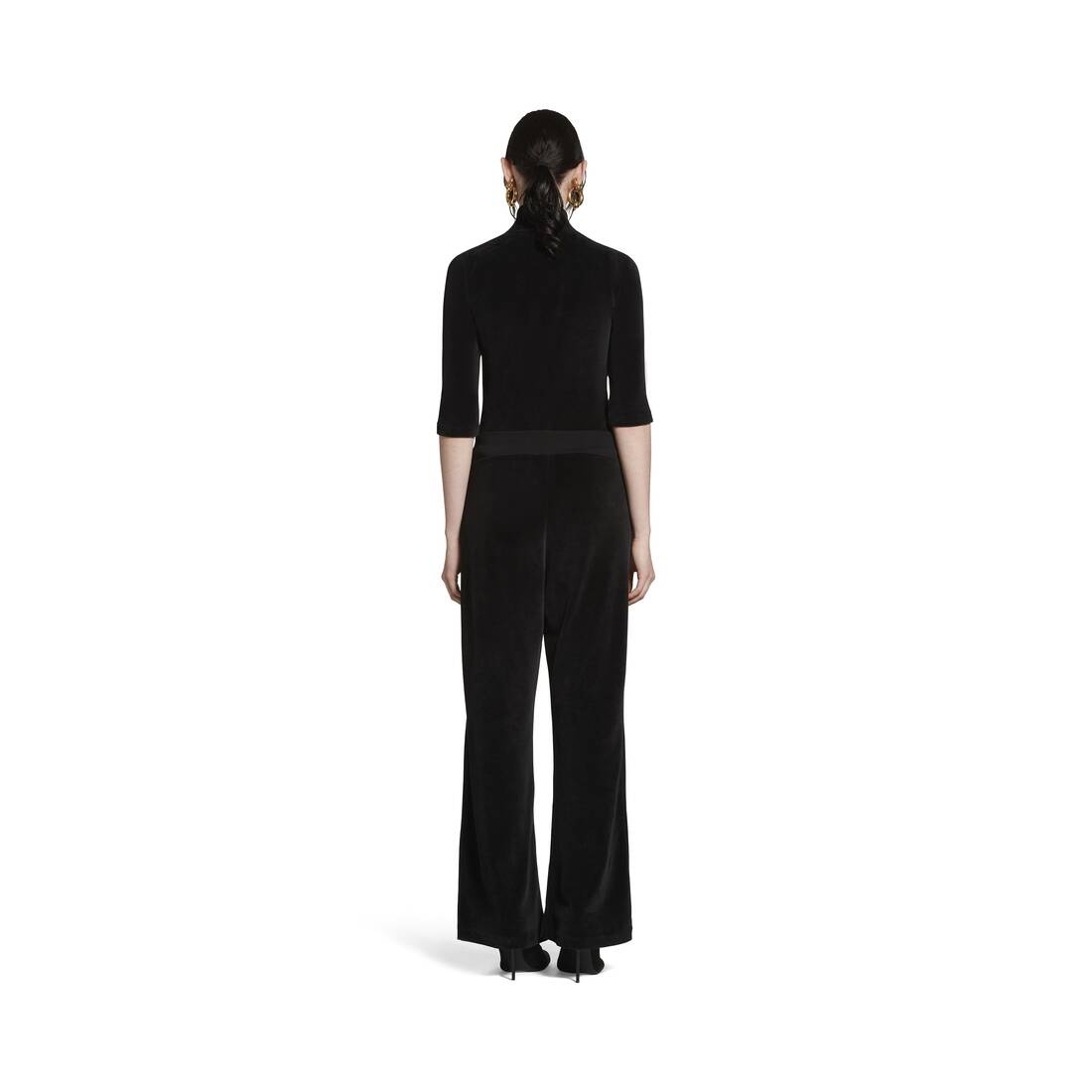 Women's Scarf Fitted Turtleneck in Black - 4