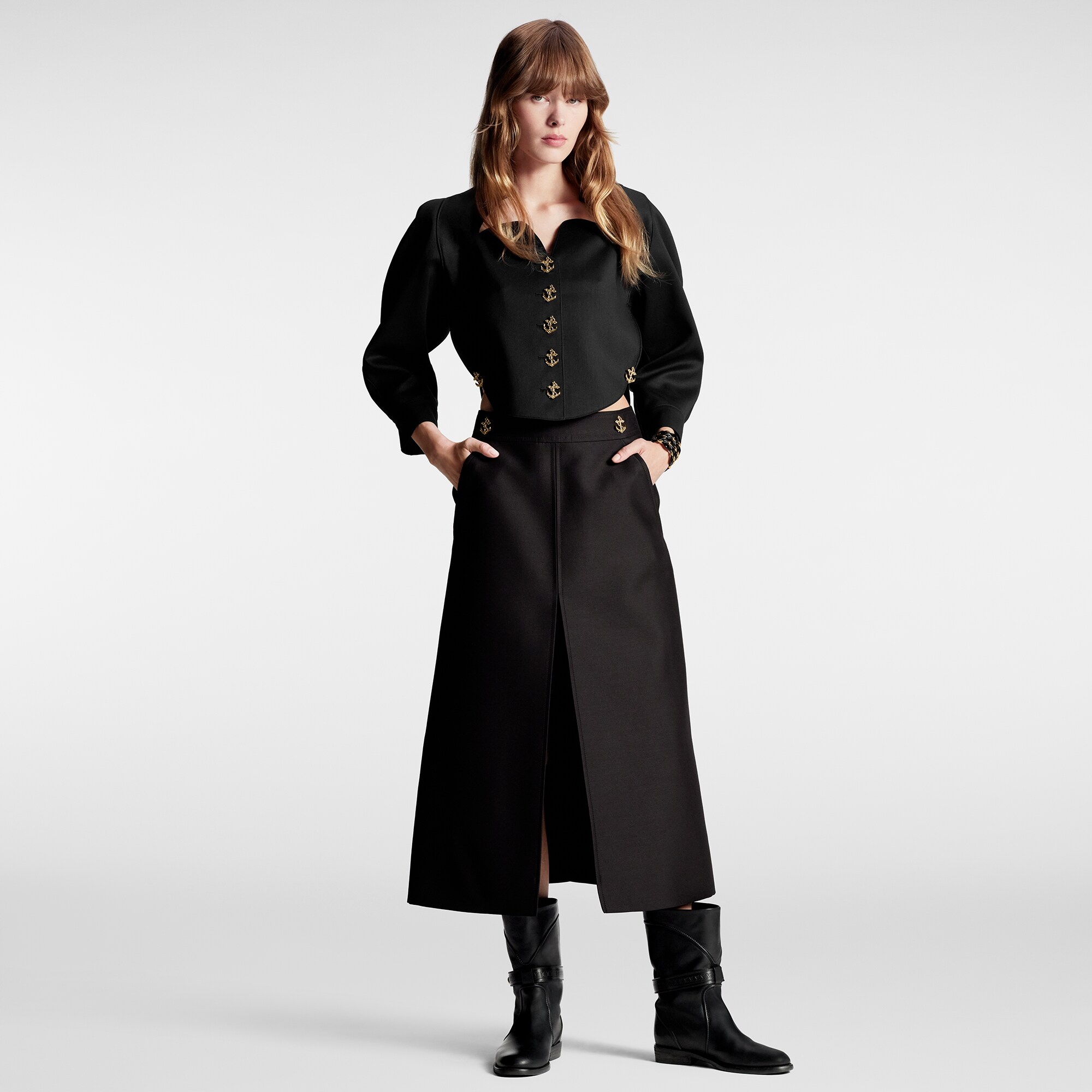 Anchor Button Midi Skirt - 4
