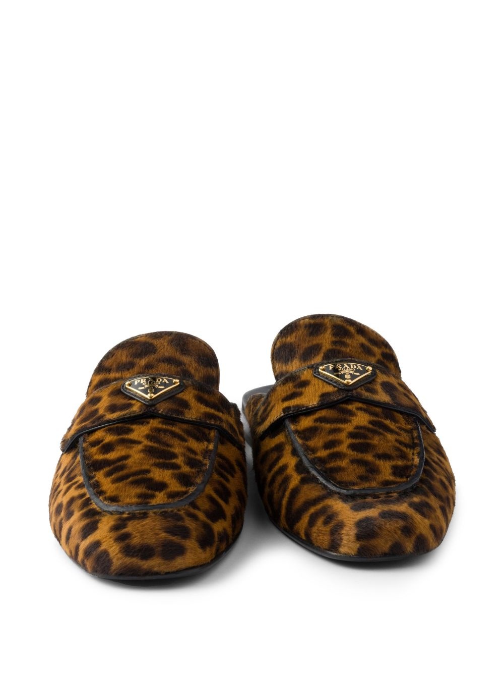 leopard-print leather mules - 5