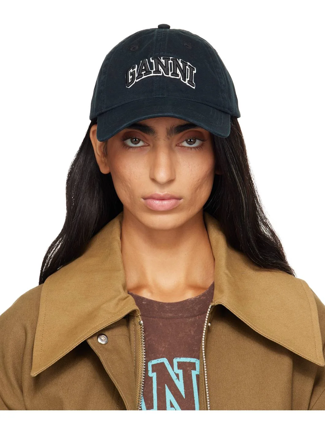 Black Washed Cotton Cap - 1