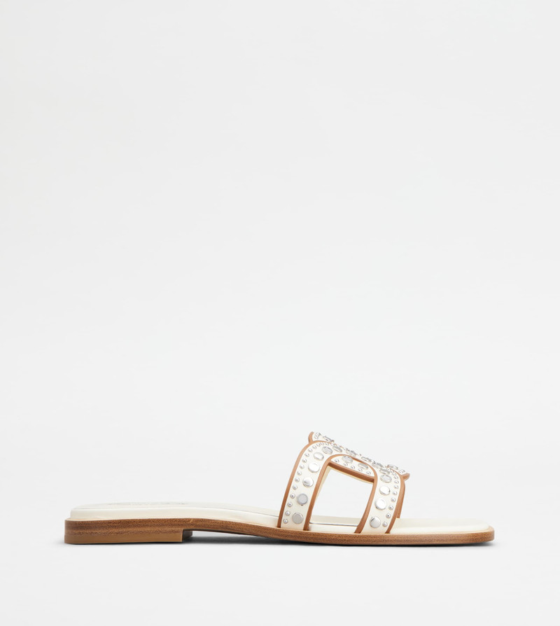 KATE SANDALS IN LEATHER - OFF WHITE 1