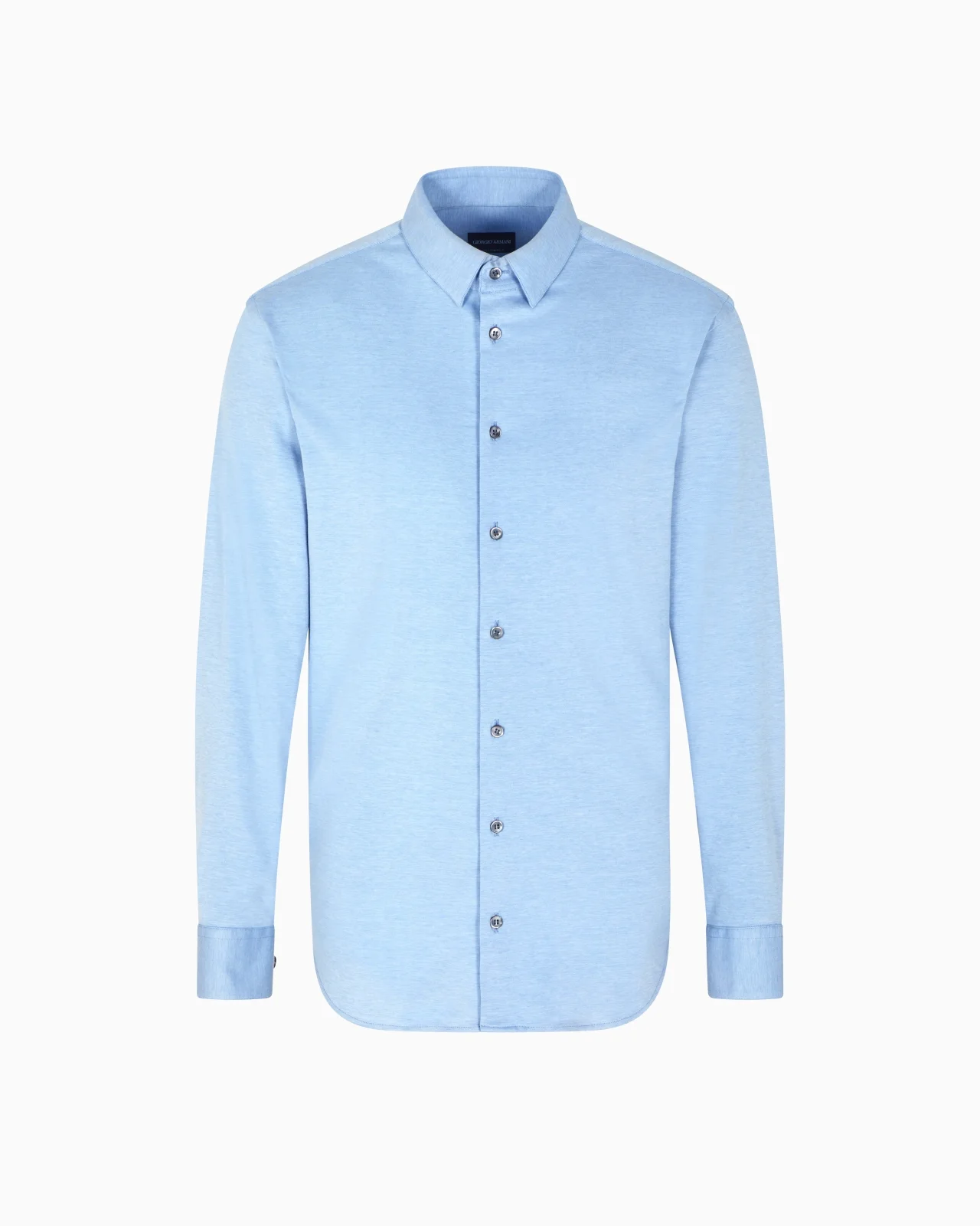 SLIM-FIT MÉLANGE COTTON-BLEND JERSEY SHIRT - 1