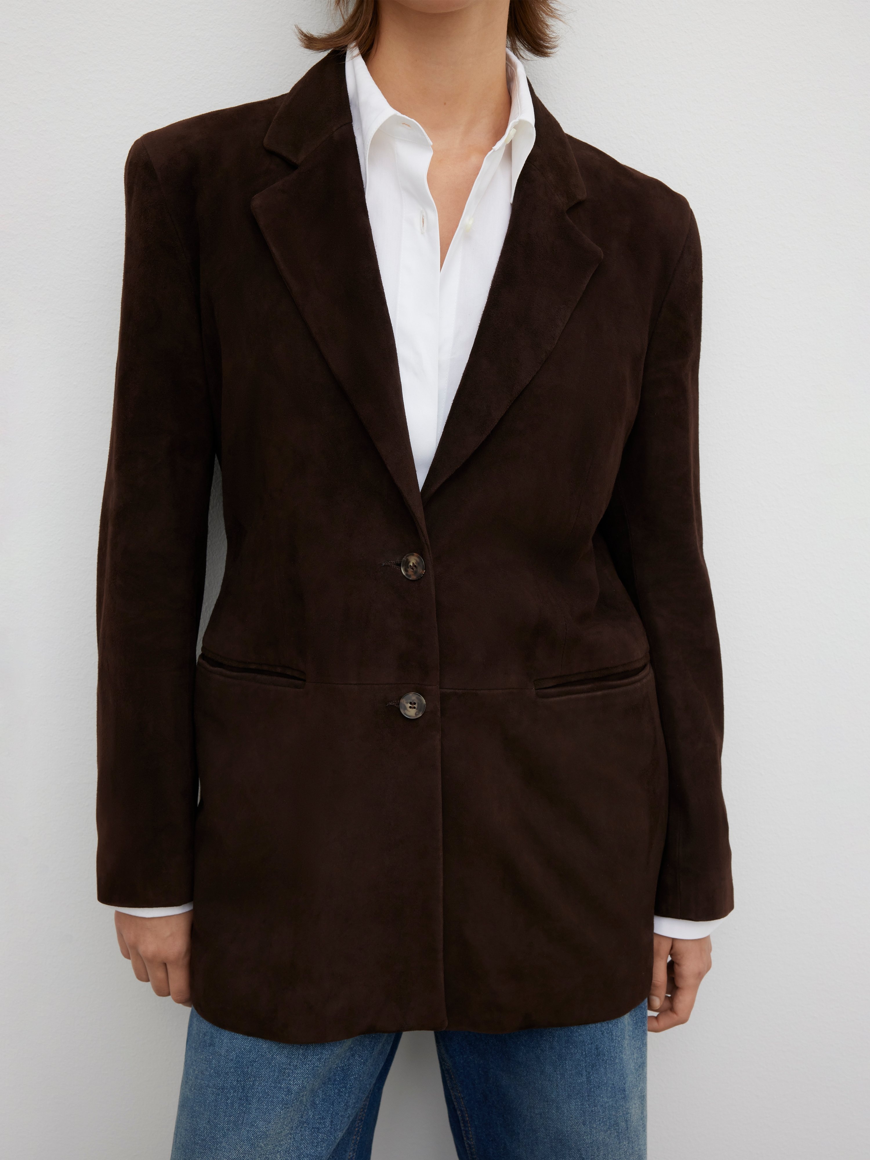 Slim suede blazer - 3