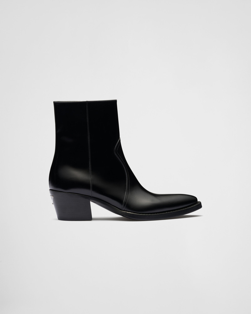 Prada Brushed leather camperos boots outlook