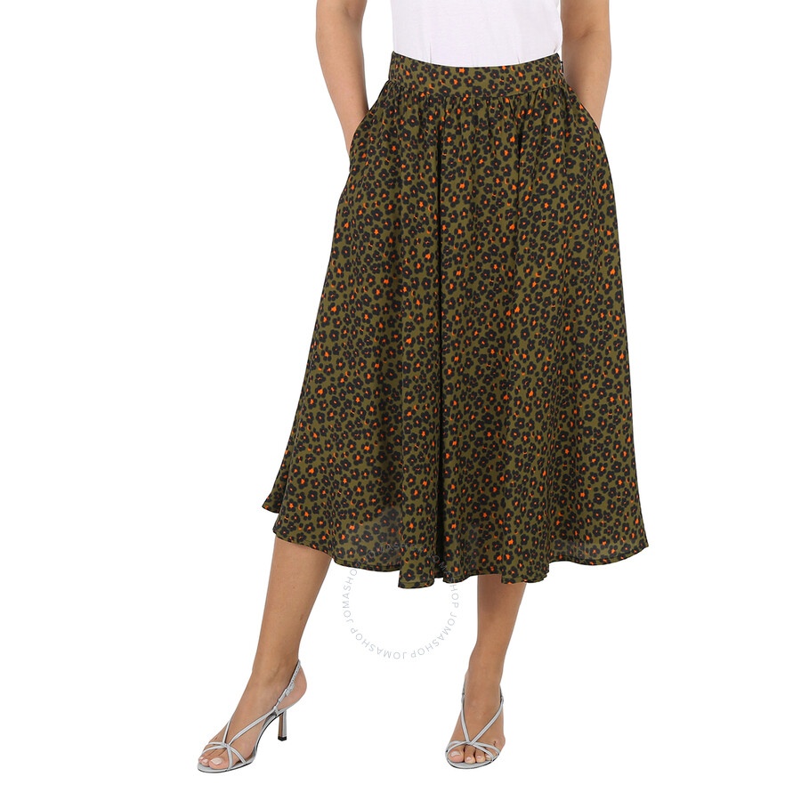 Kenzo Ladies Khaki Ditsy Floral Print Midi Skirt - 3