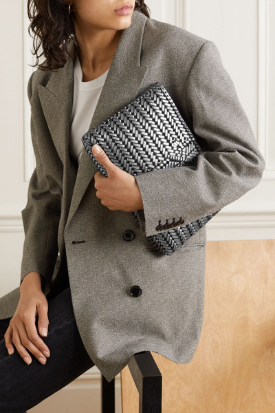 Anya Hindmarch The Neeson large woven metallic leather clutch outlook