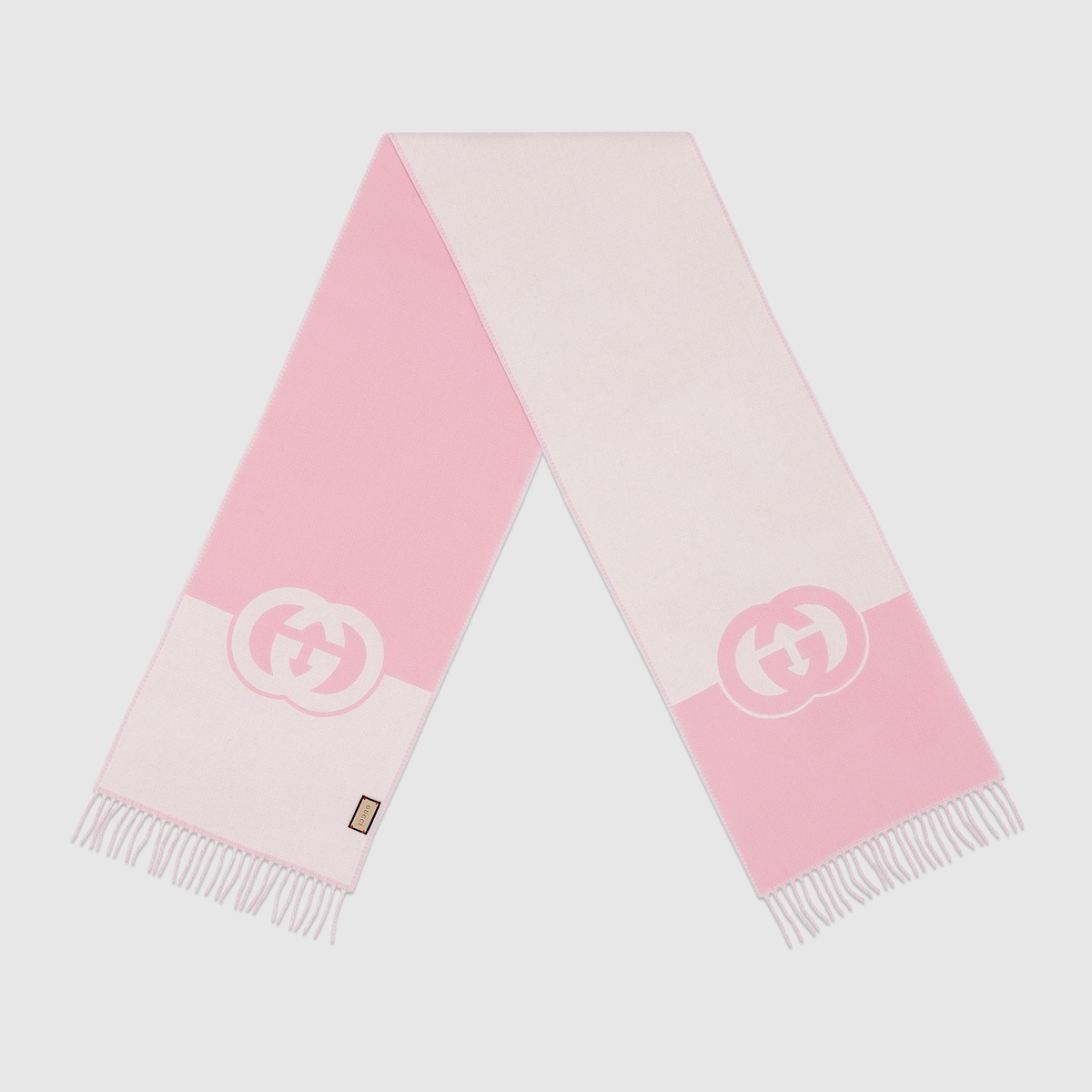 Wool cashmere scarf with Interlocking G - 2