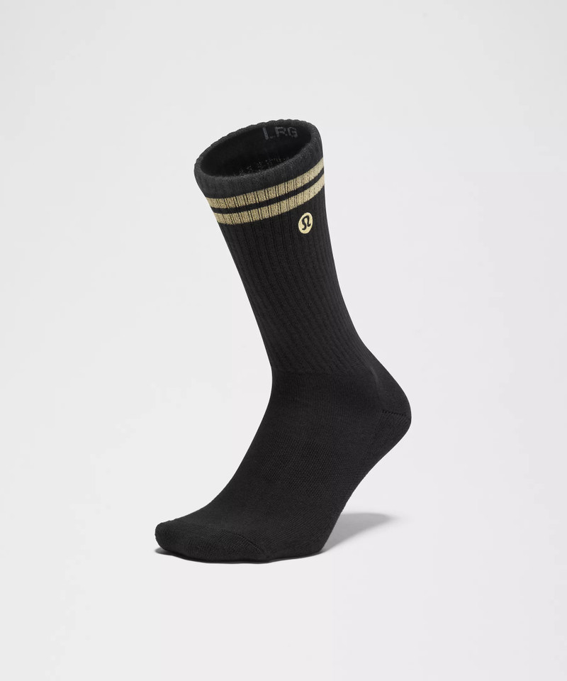 Unisex Daily Essential Crew Socks *Metallic Stripe 3