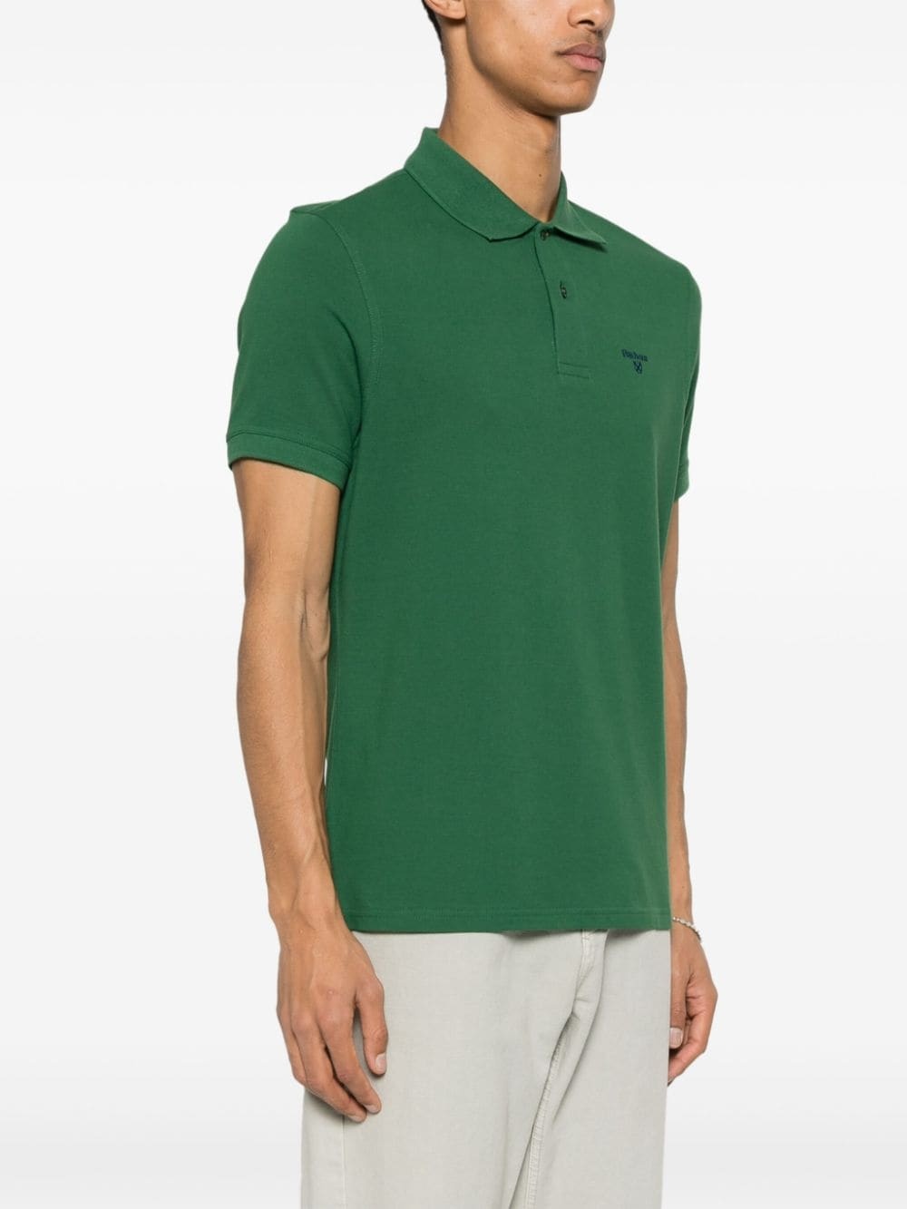 logo-embroidered cotton polo shirt - 3