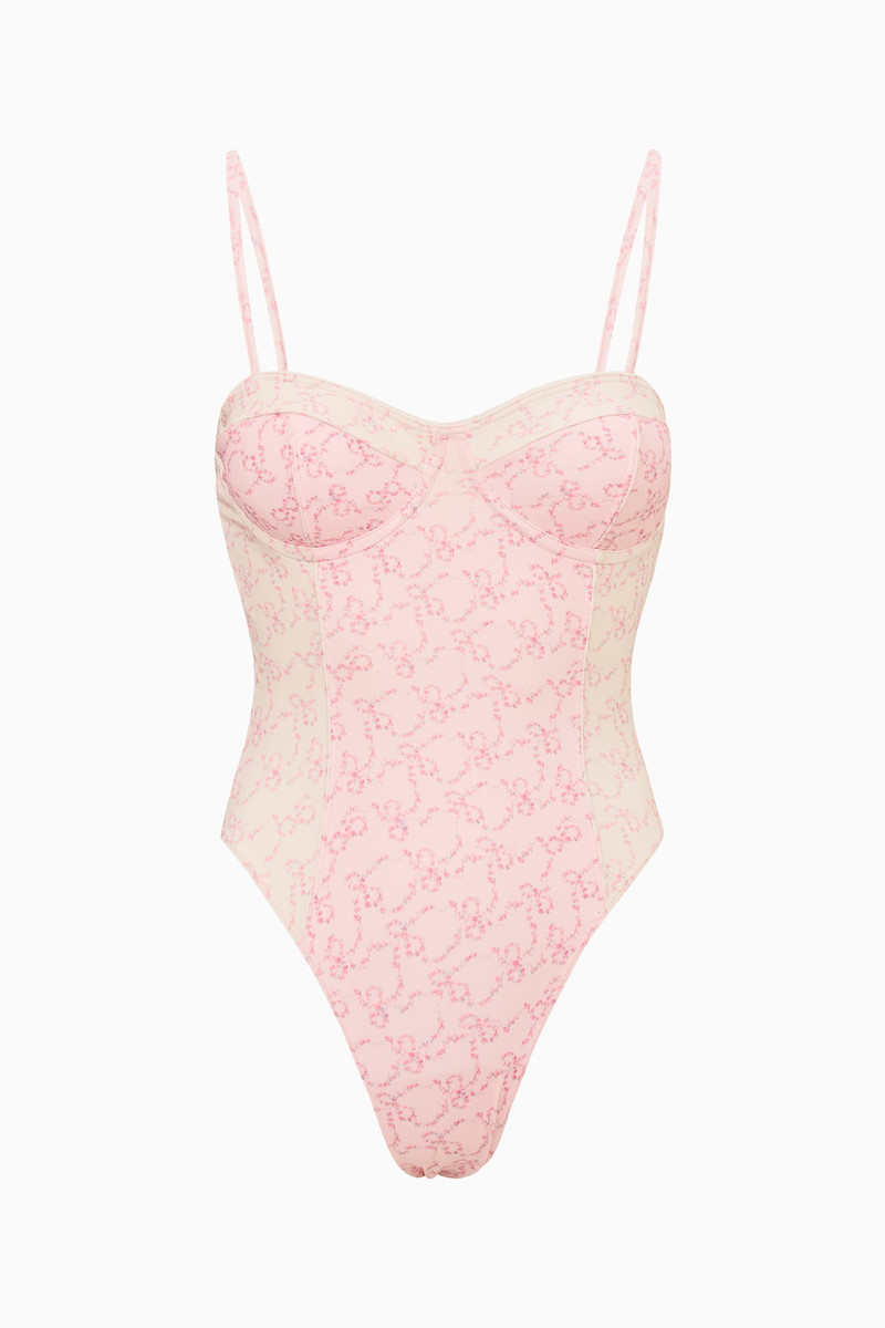 Mina Floral Bow Print One-Piece Swimsuit 1