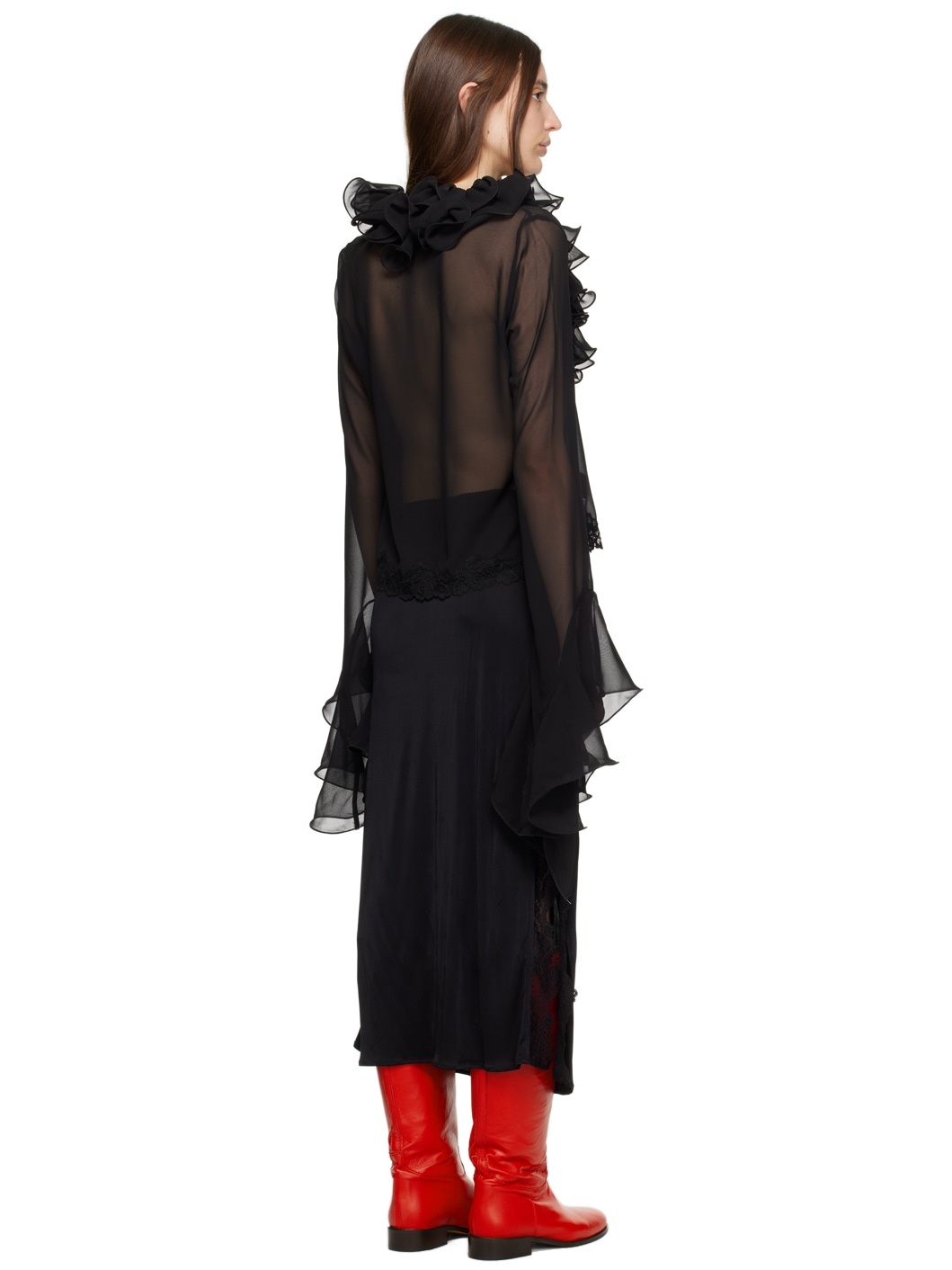 Black FrouFrou Blouse - 3