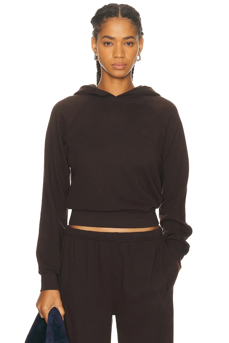 Shrunken Lightweight French Terry Hoodie Sweatshirt - 1