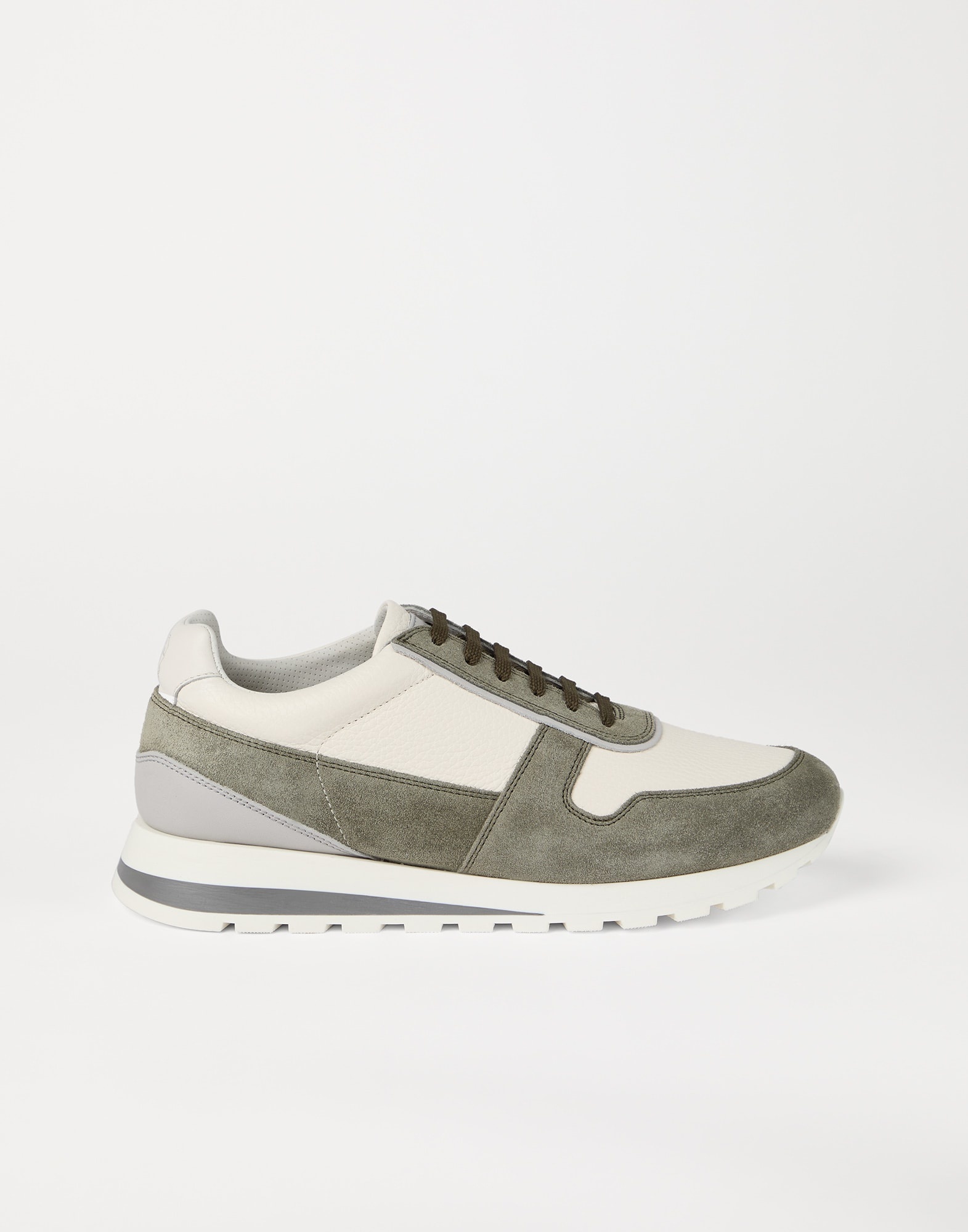 Grained calfskin and washed suede runners - 5