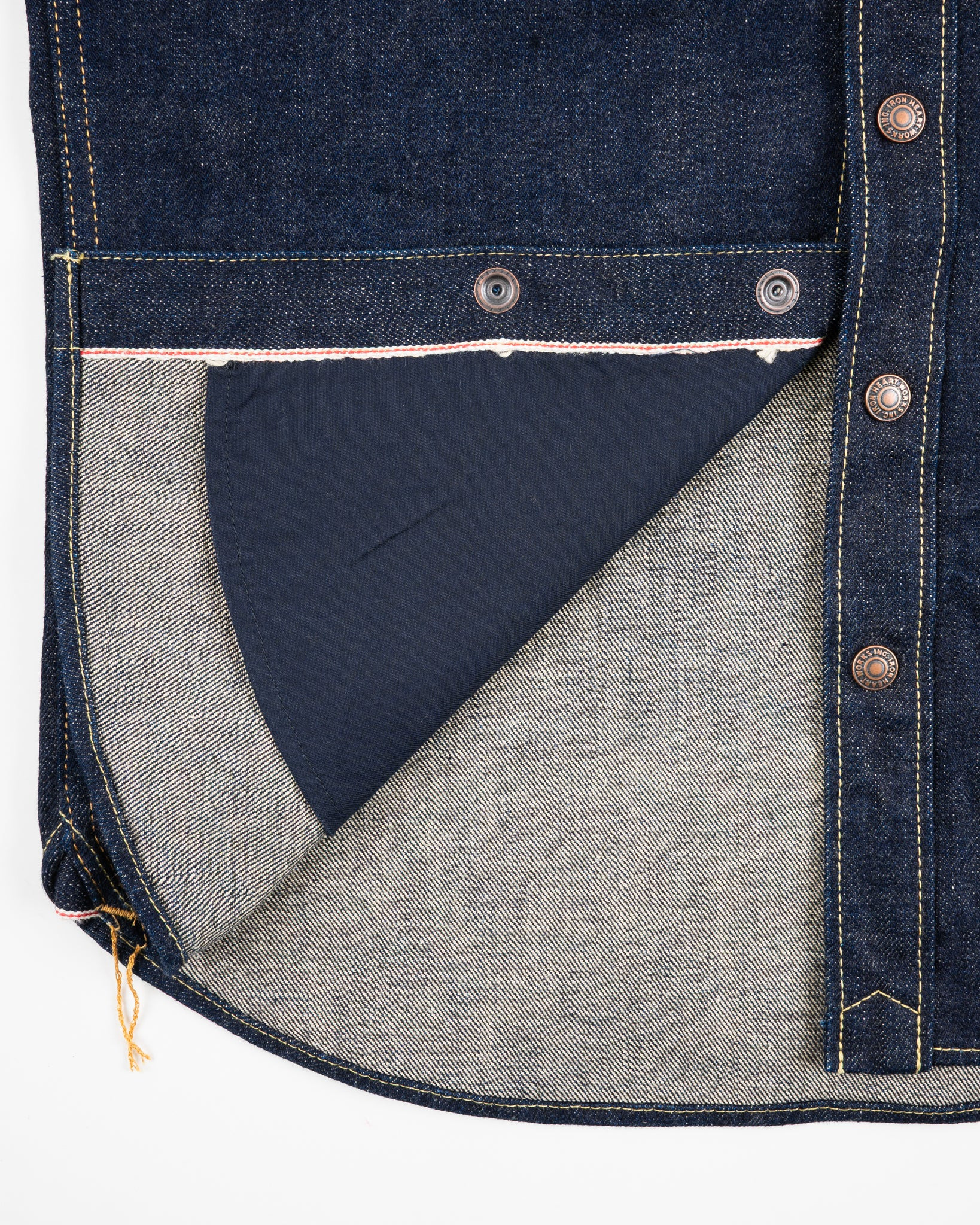 IHSH-292-IND 18oz Vintage Selvedge Denim CPO Shirt - Indigo - 11