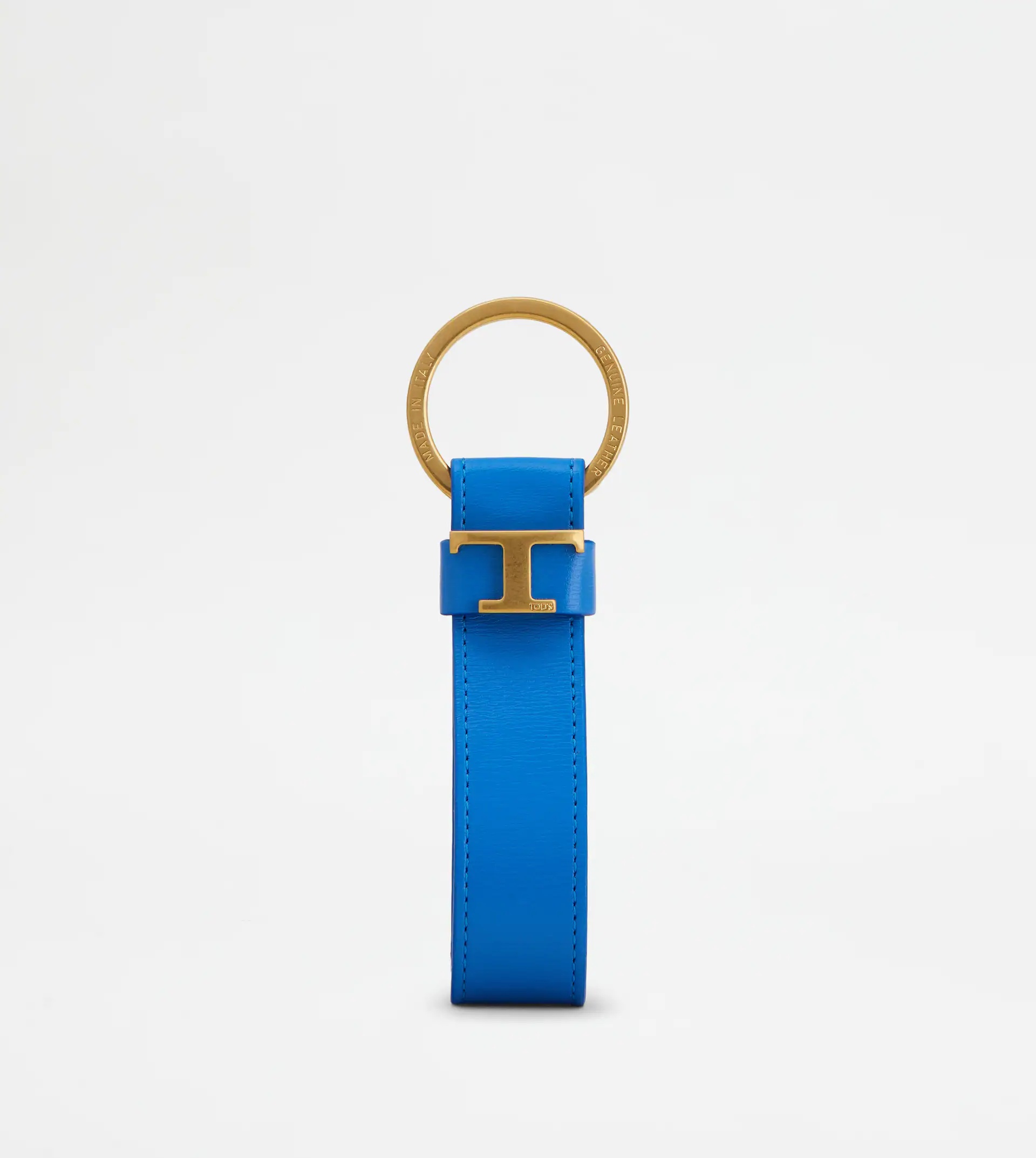 KEY HOLDER IN LEATHER - LIGHT BLUE - 1