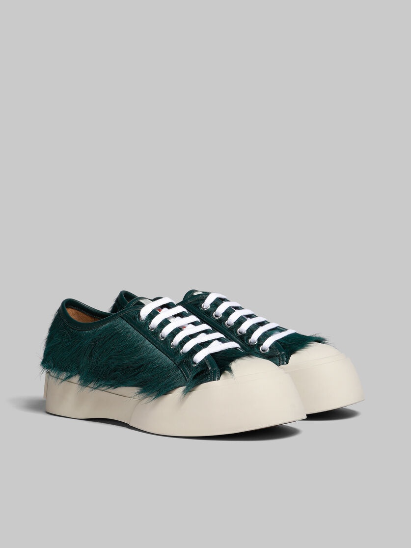 SEA GREEN LONG-HAIR CALFSKIN PABLO LACE-UP SNEAKER - 2