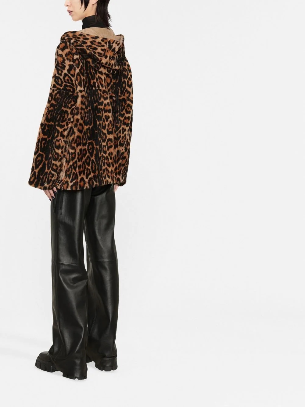 animal-print lambs wool jacket - 4