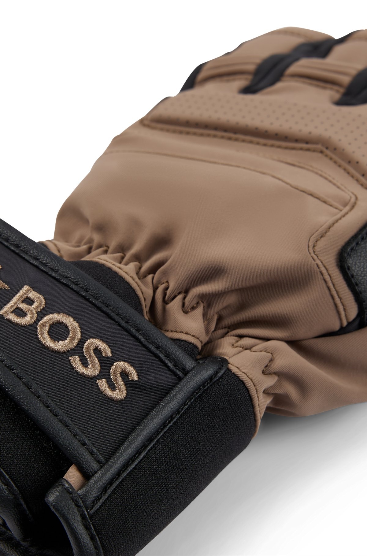 BOSS X PERFECT MOMENT MIXED-MATERIAL SKI GLOVES WITH LEATHER - 3