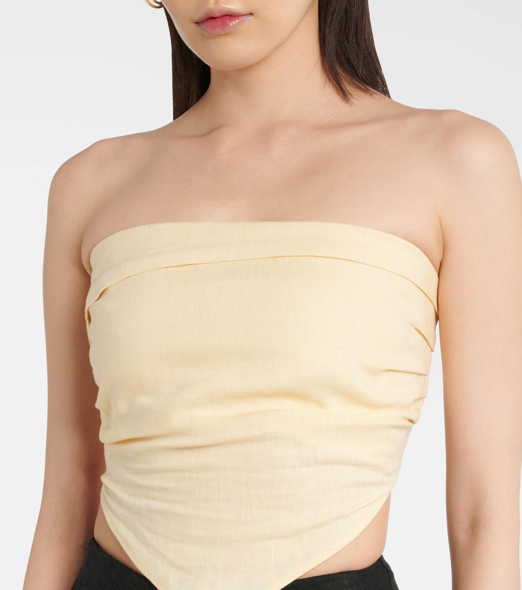 Antibes strapless linen top - 4