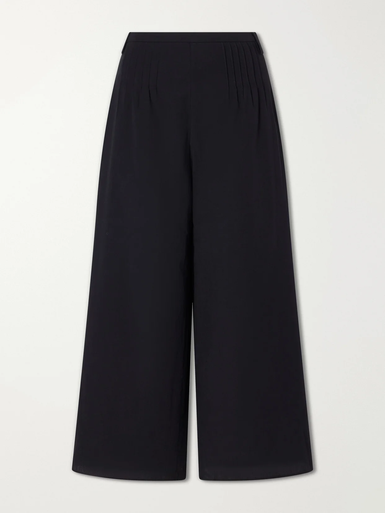 Beatrice Pintucked Cotton Wide-leg Pants - 1