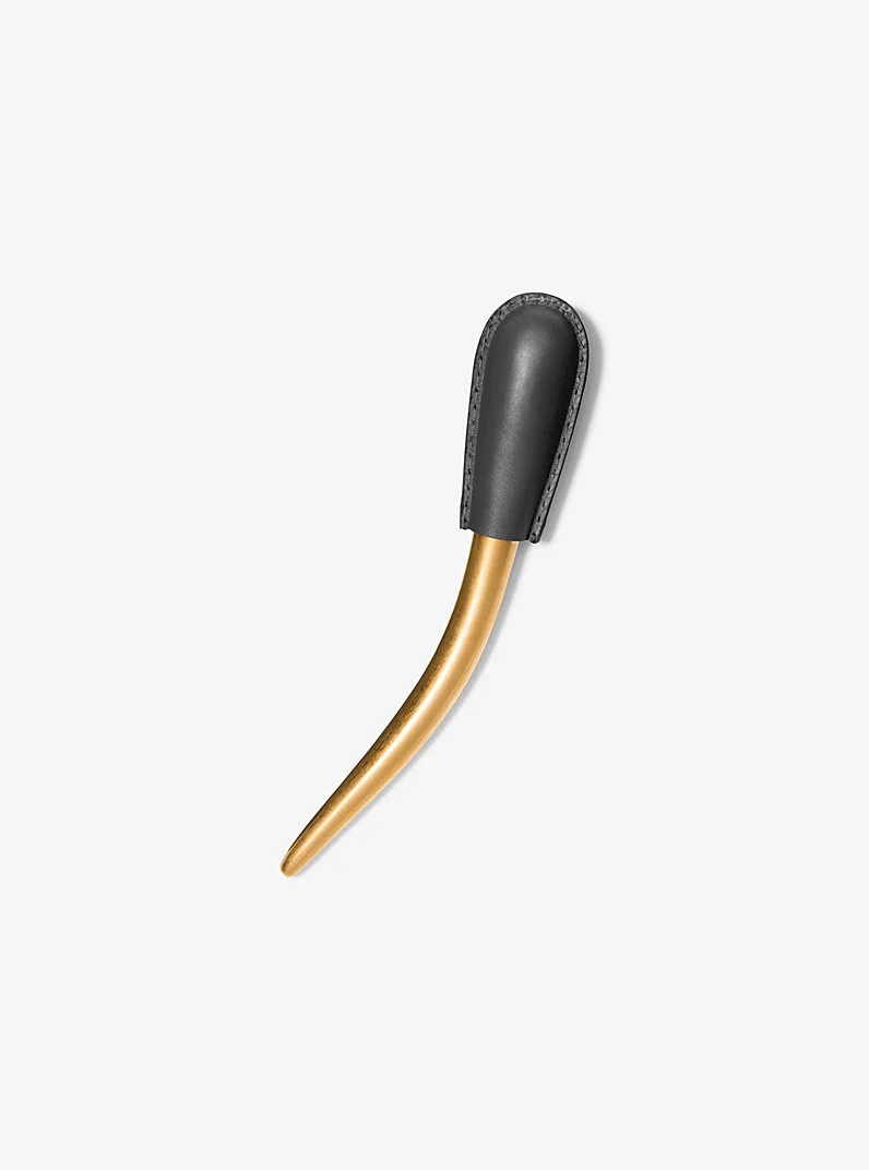 Leather Wrapped Brass Hair Pin - 1