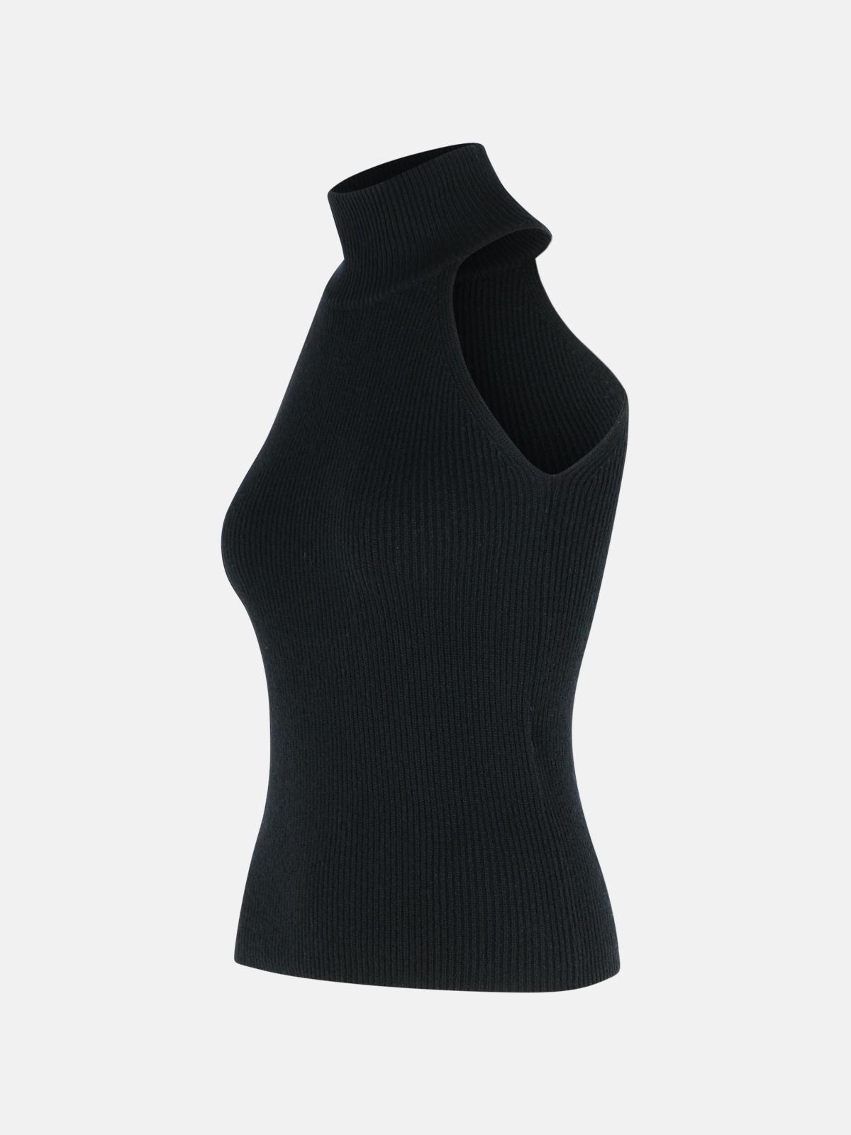 'FREYA' BLACK CASHMERE TOP - 2