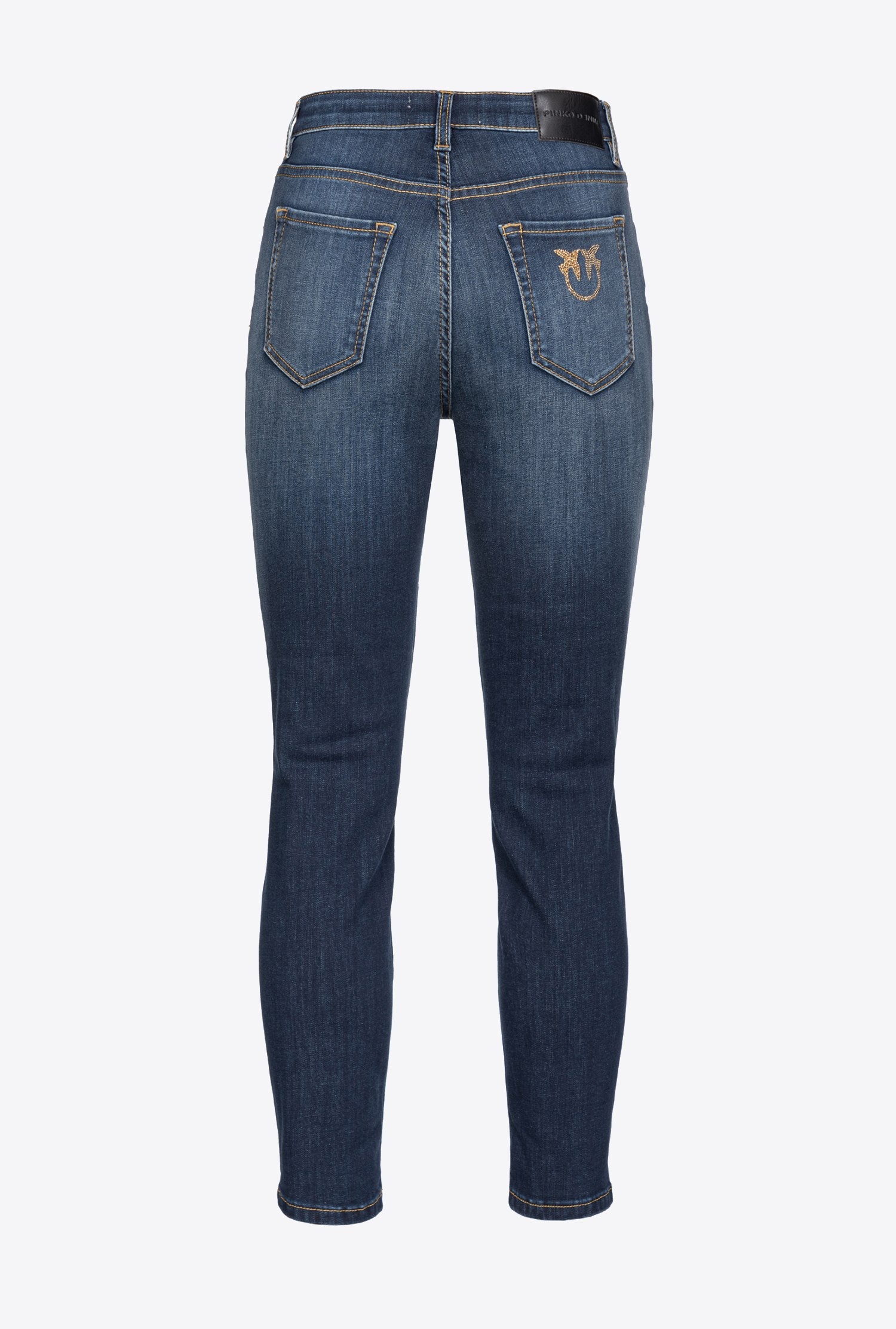 SKINNY STRETCH DENIM JEANS WITH EMBROIDERY ON THE BACK - 5