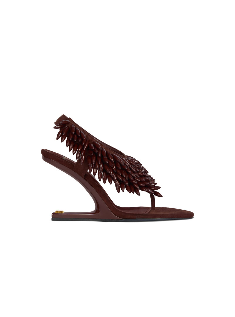 No Wedge beaded suede sandals 1